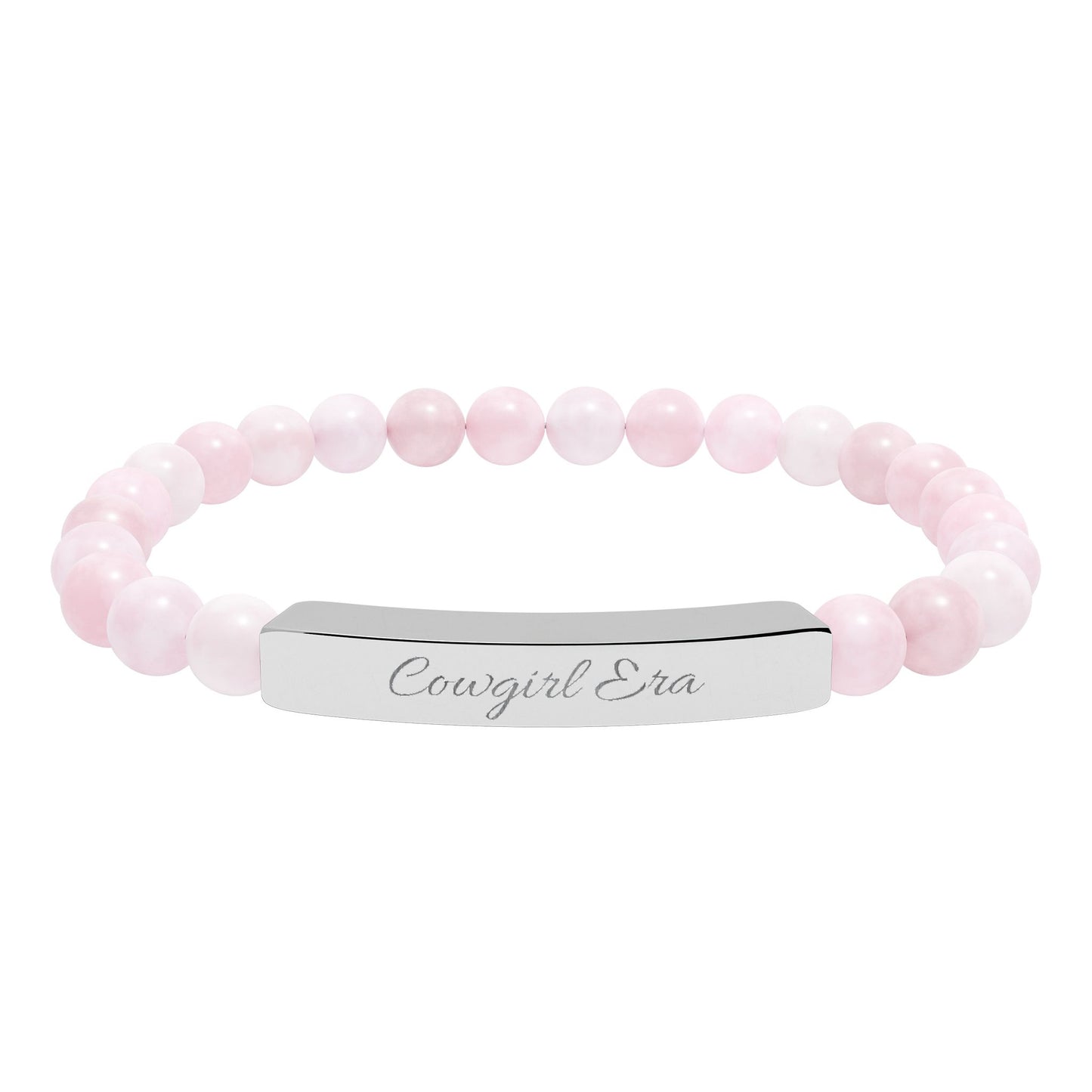 🤠✨ Cowgirl Era Bracelet , Natural Stone Stretch Bar Bracelet — Personalized Beaded Bracelet