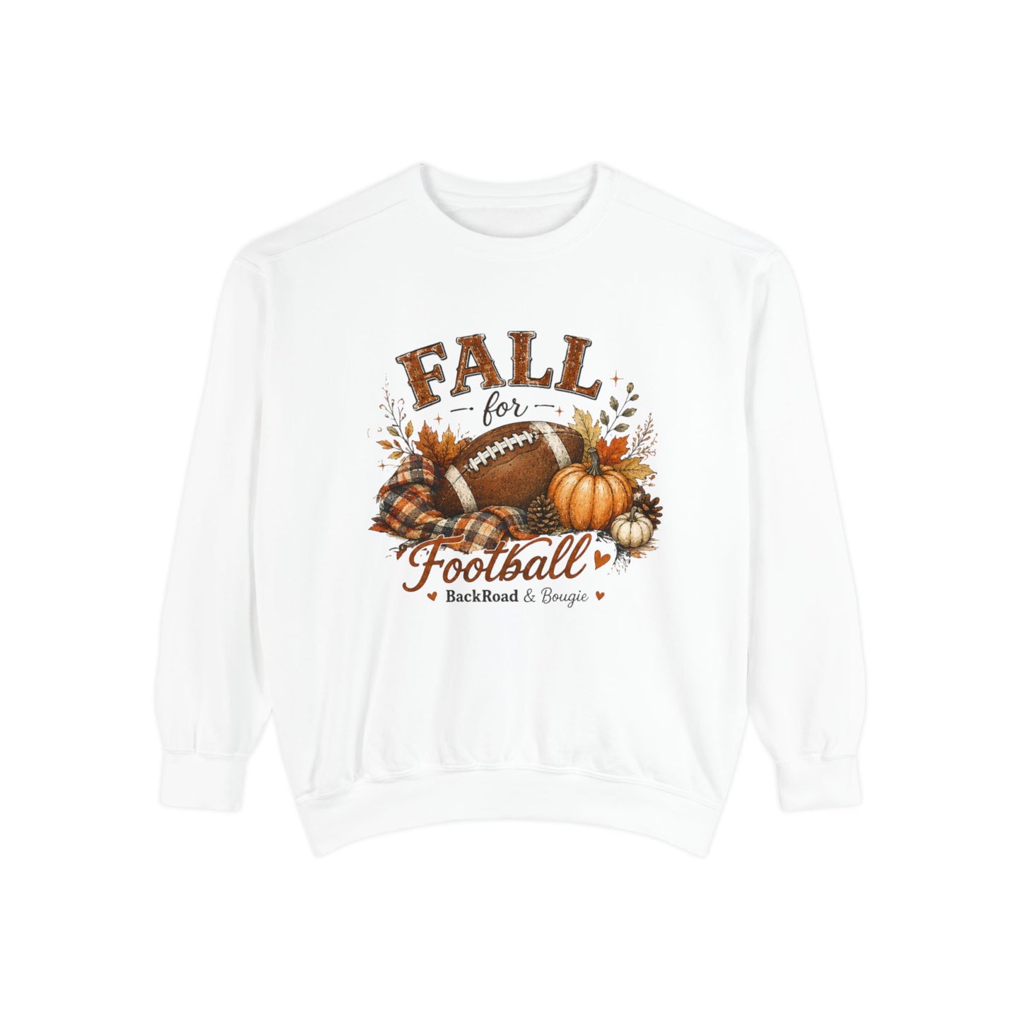Fall for Football Sweatshirt — Autumn Pumpkin & Football Graphic Crewneck