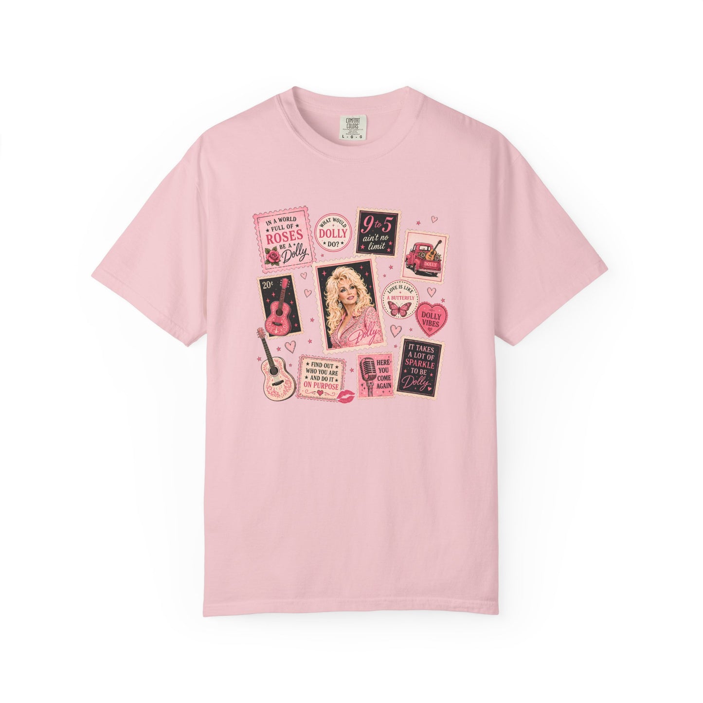 Dolly Parton Pink Collage T-Shirt — Vintage Country Music Graphic Tee