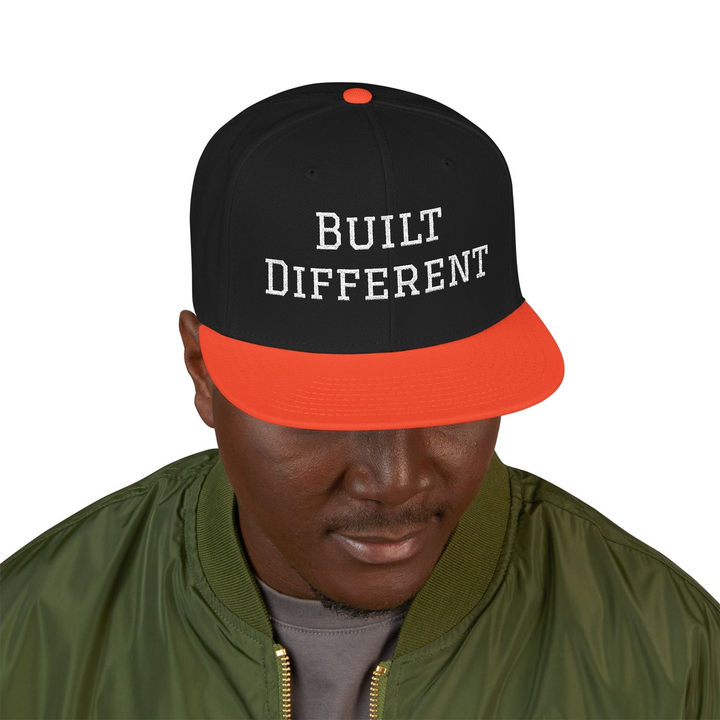 Built Different Embroidered Snapback Hat — Adjustable Streetwear Cap