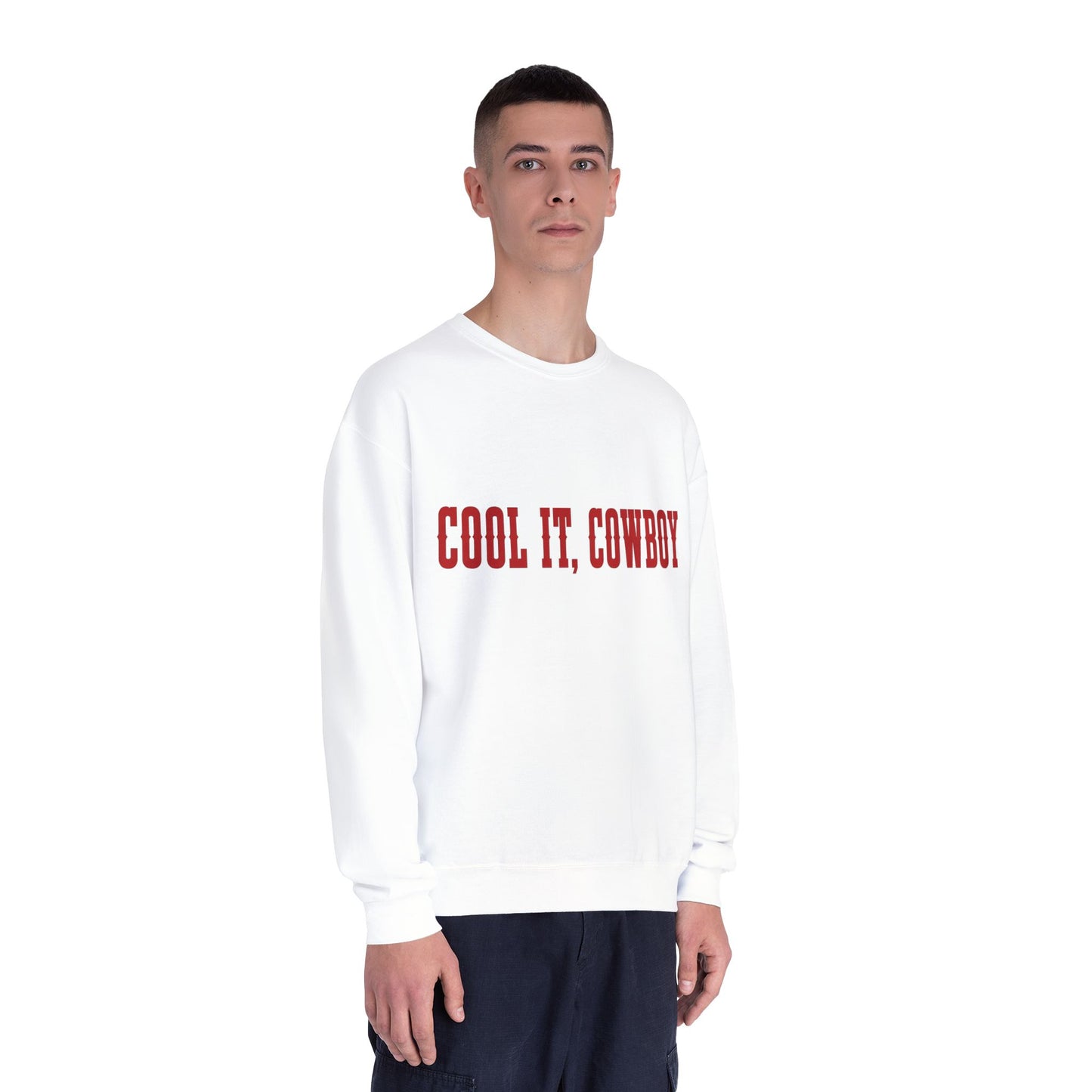 Cool It, Cowboy Crewneck Sweatshirt — Western Graphic Pullover