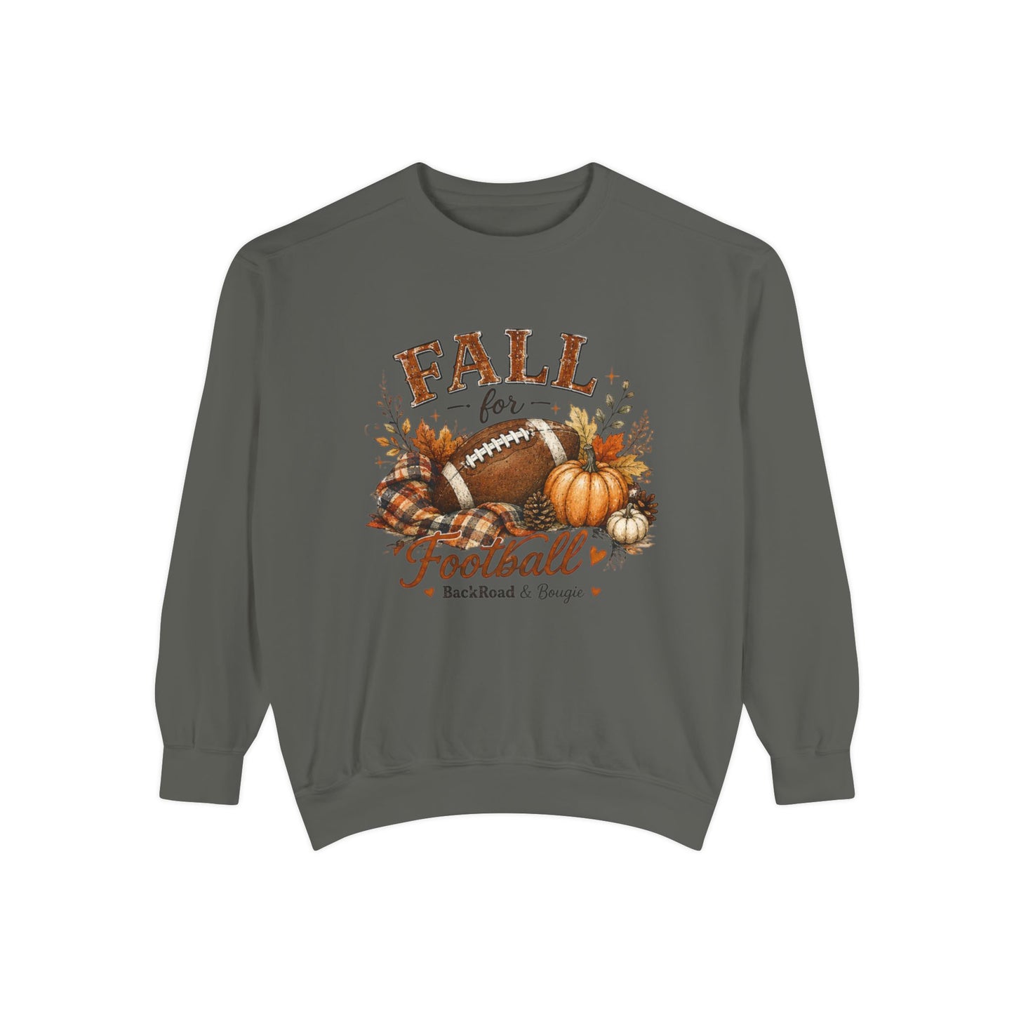 Fall for Football Sweatshirt — Autumn Pumpkin & Football Graphic Crewneck