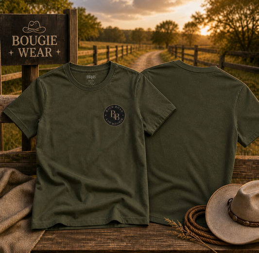 Back Road & Bougie Men’s Tee 🌾🖤  Rugged Roots. Clean Style. Everyday Comfort.