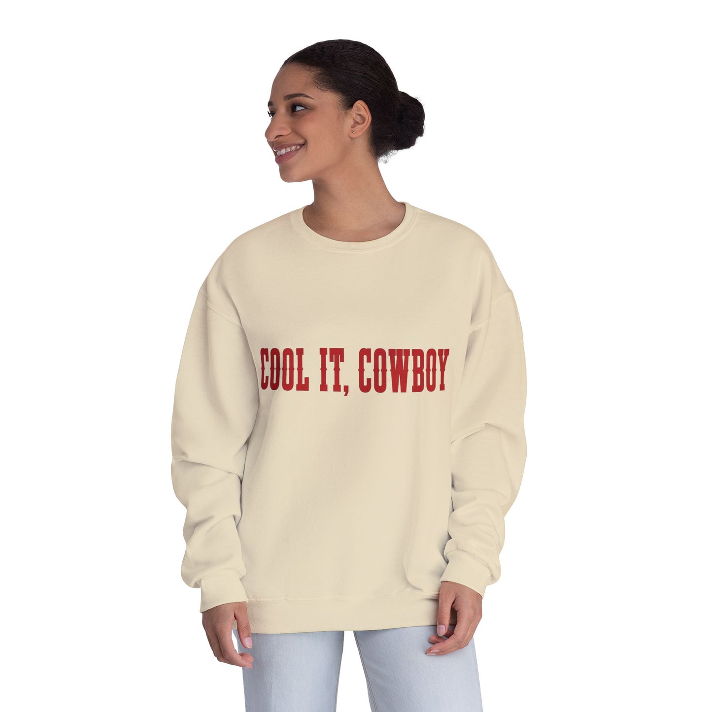 Cool It, Cowboy Crewneck Sweatshirt — Western Graphic Pullover