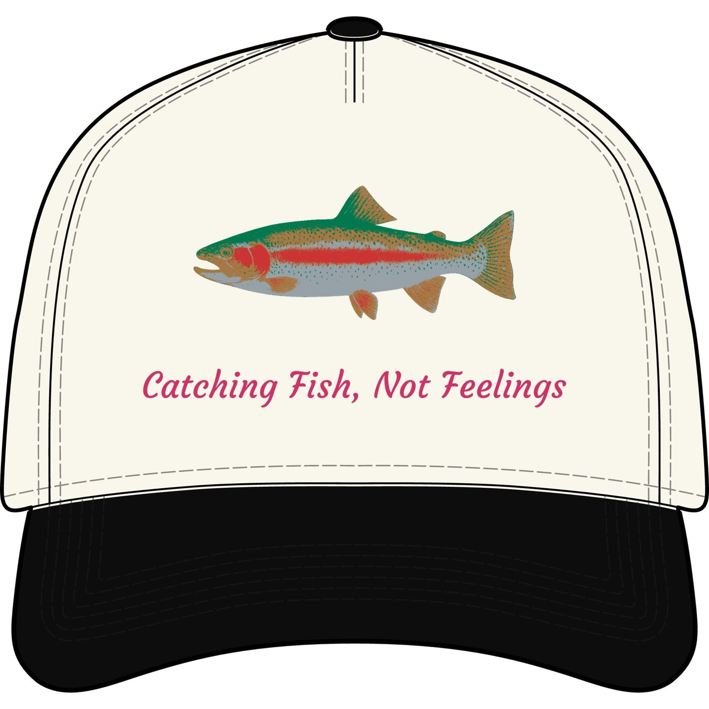 Catching Fish, Not Feelings Trucker Hat 🎣🖤
