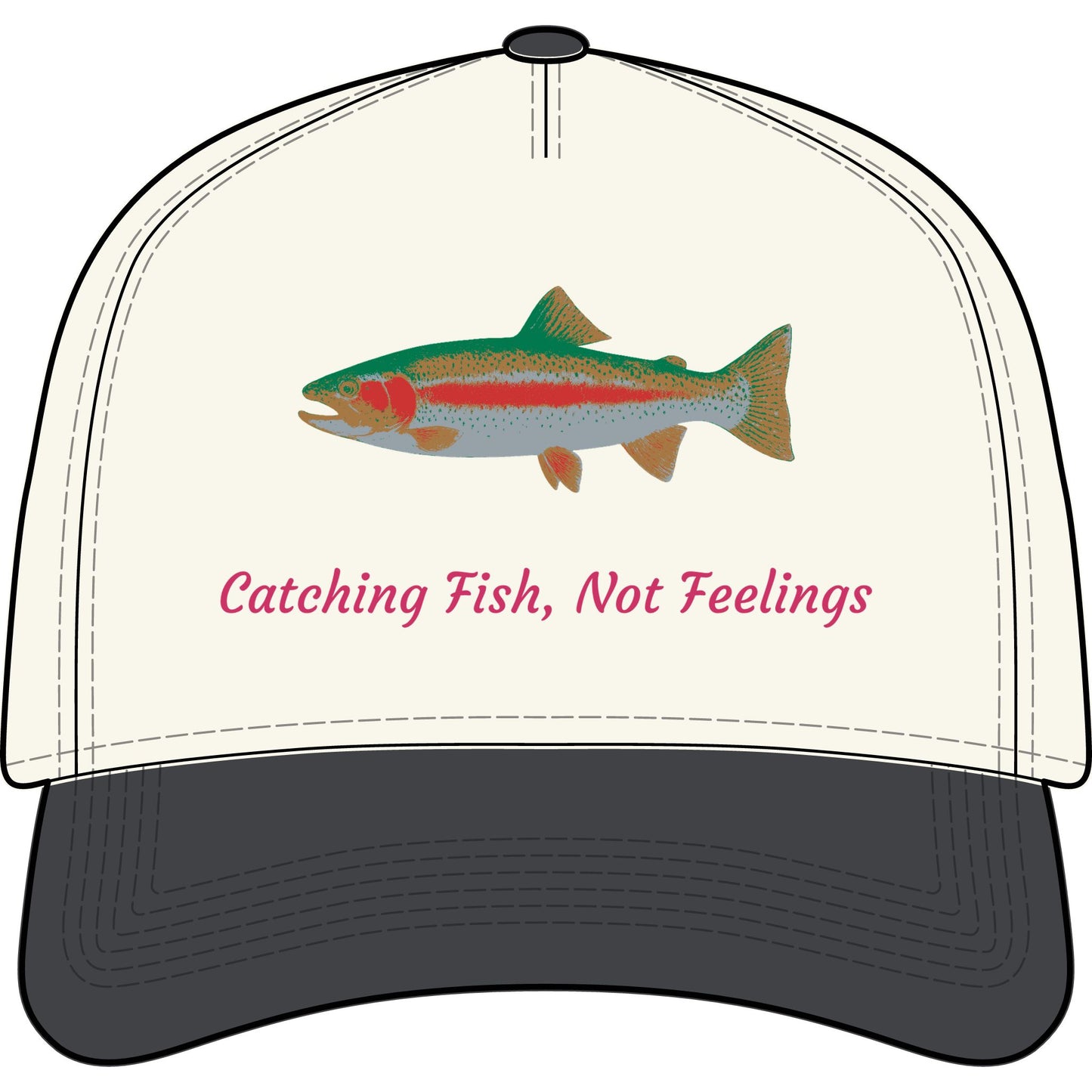 Catching Fish, Not Feelings Trucker Hat 🎣🖤