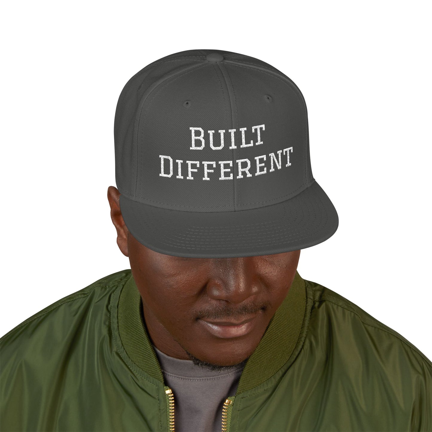 Built Different Embroidered Snapback Hat — Adjustable Streetwear Cap