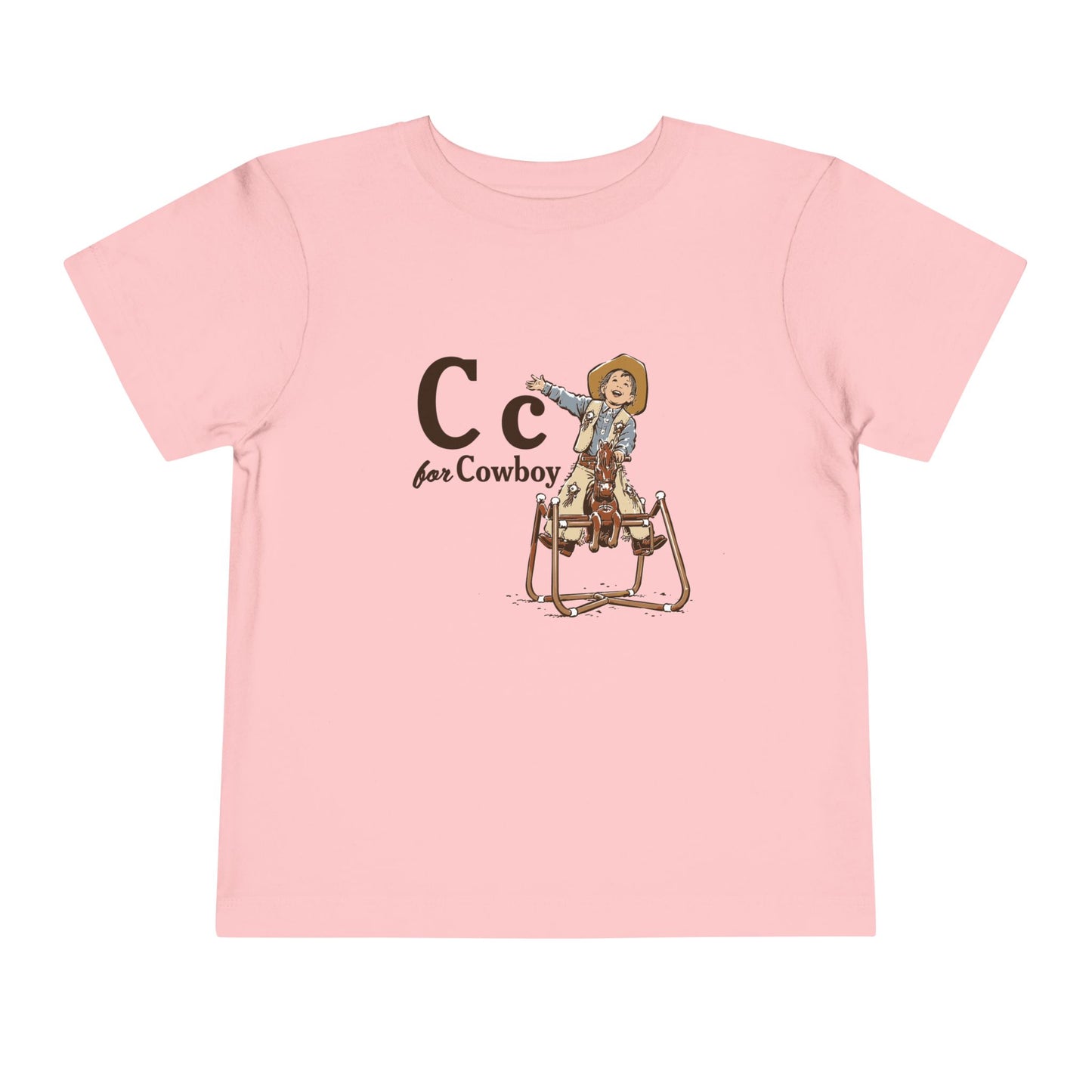 Toddler Tee — "C for Cowboy" Cute Western Cowboy Graphic Shirt