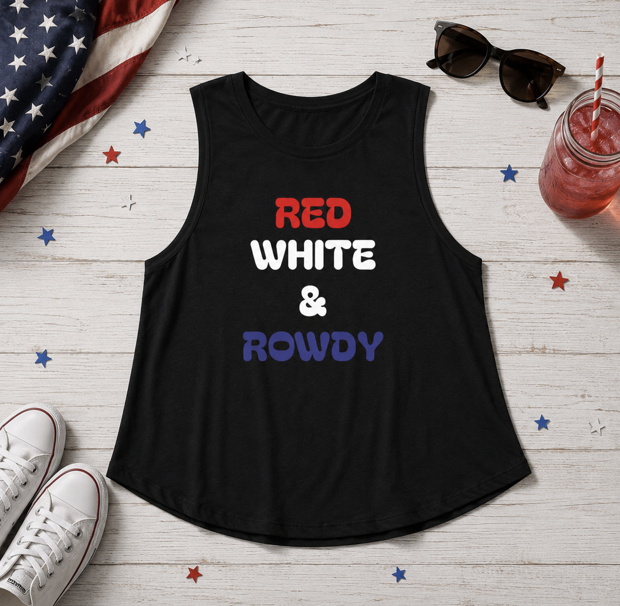 🇺🇸🔥 Red, White & Rowdy Crop Tank