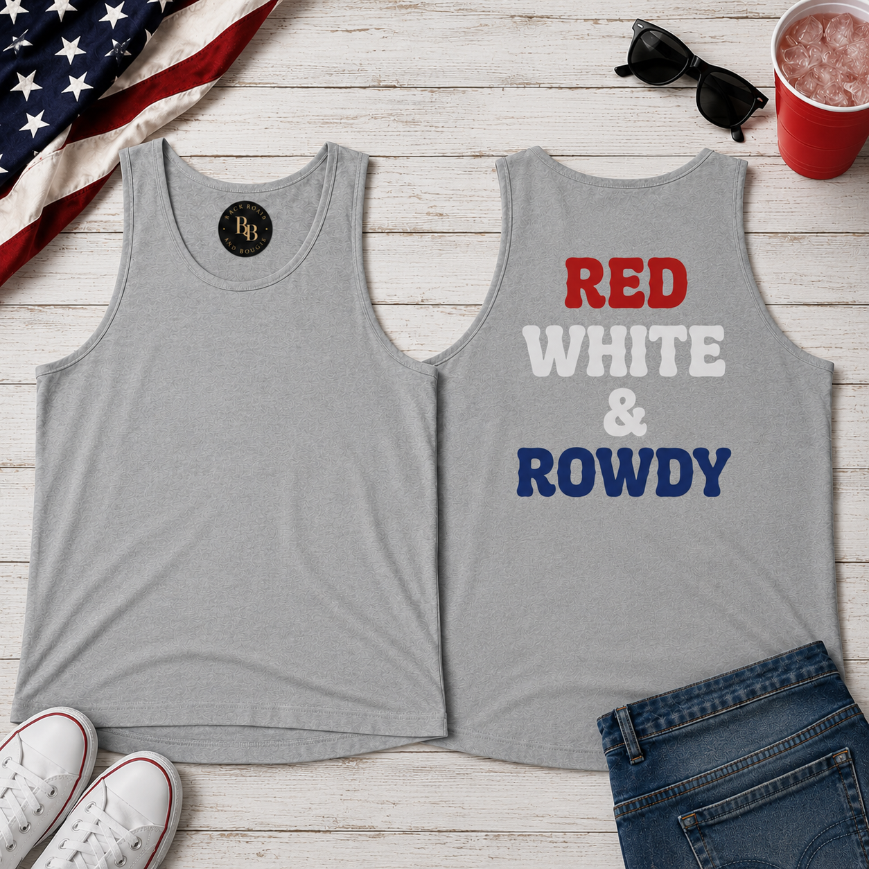 🇺🇸🔥 Red, White & Rowdy Men’s Tank