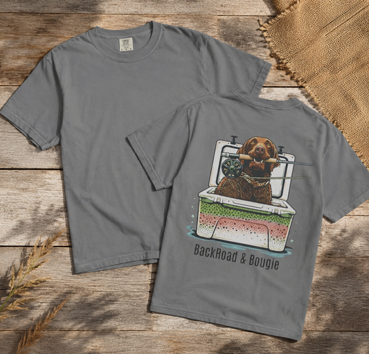 Dog & Fishing Pole Tee
