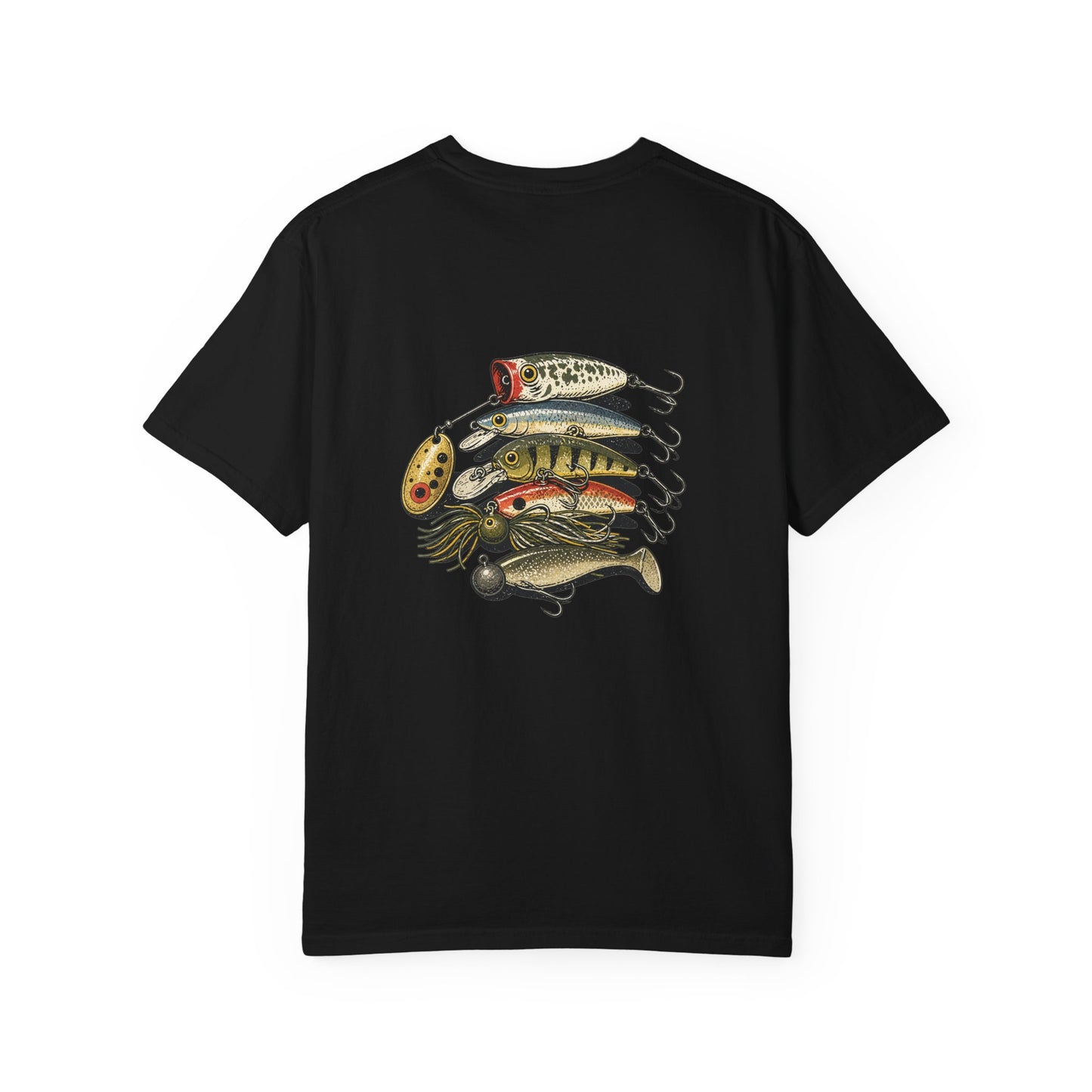 Fishing Lures T-Shirt — Vintage Stack of Baits Graphic Tee
