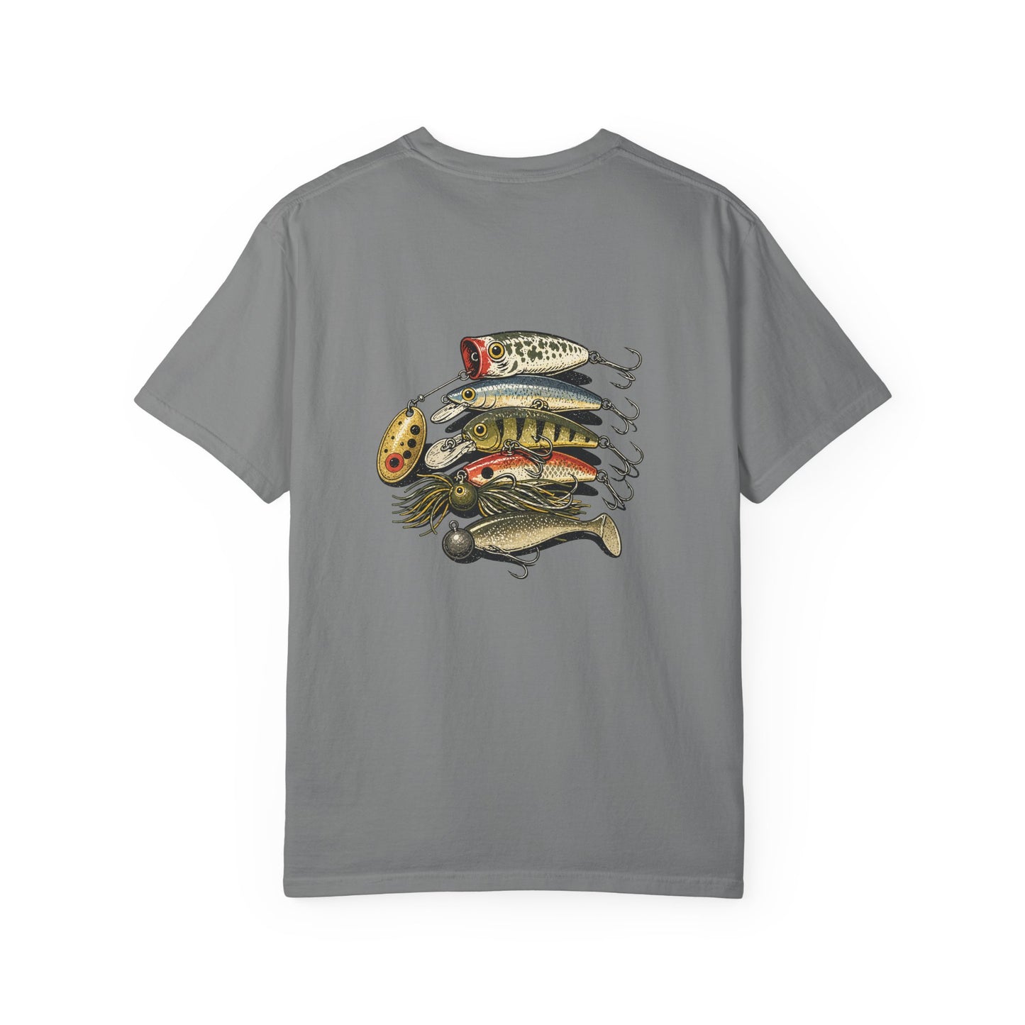 Fishing Lures T-Shirt — Vintage Stack of Baits Graphic Tee