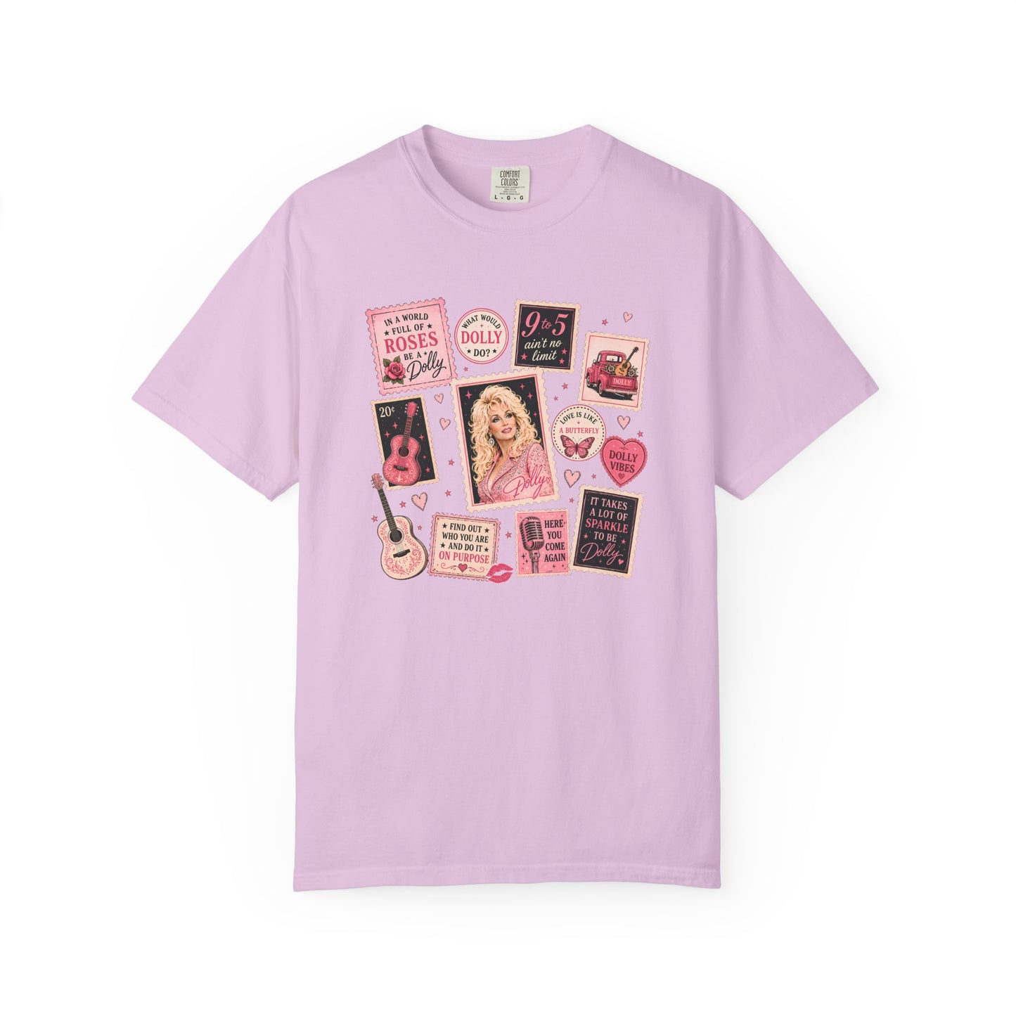 Dolly Parton Pink Collage T-Shirt — Vintage Country Music Graphic Tee