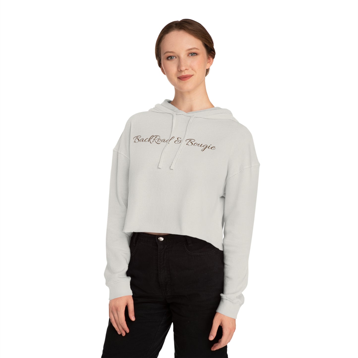 Back Road & Bougie Cropped Hoodie 🌾🤍  Cozy Country Style with a Bougie Twist