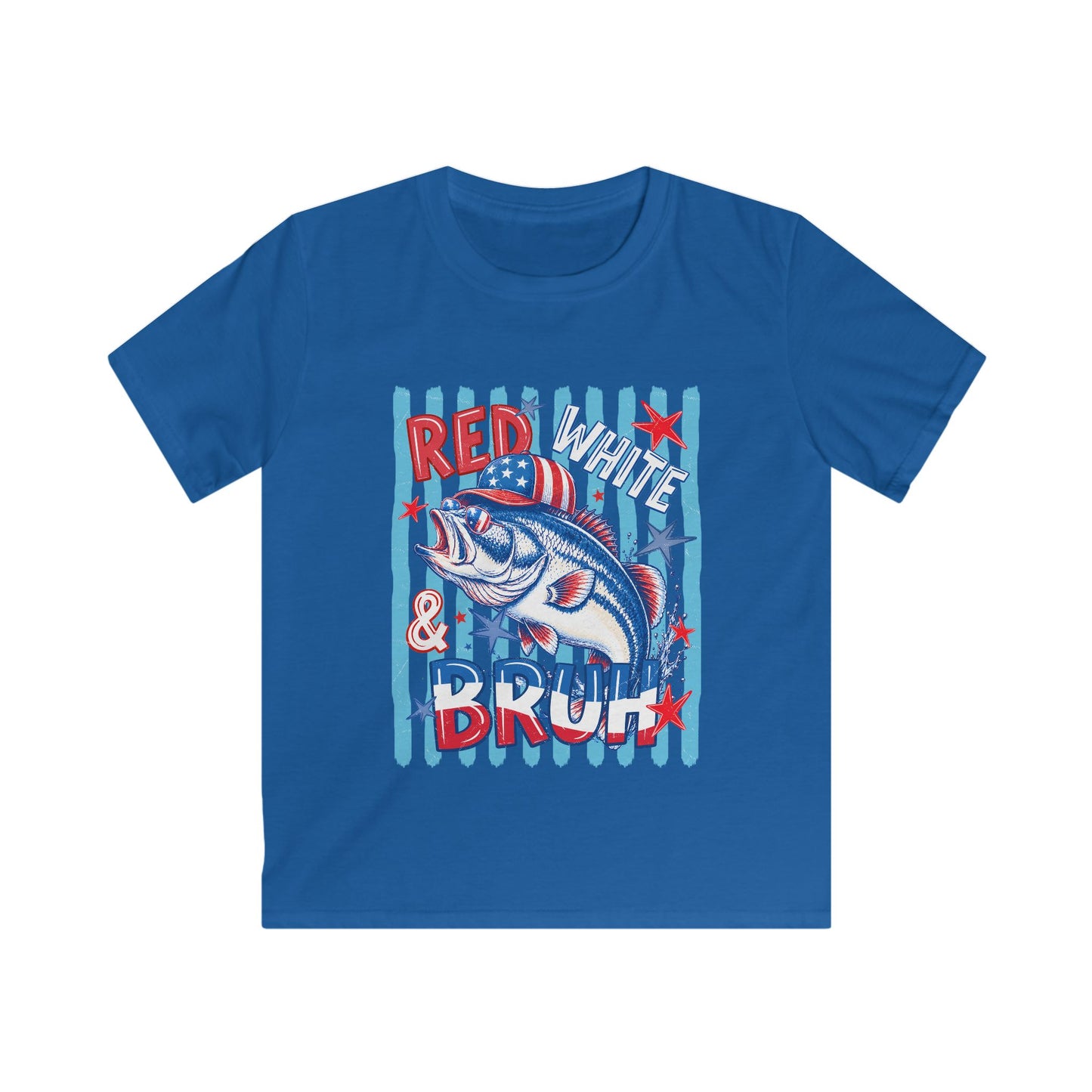 4th of July Boys Tee — 'Red, White and Bruh' Fish Design