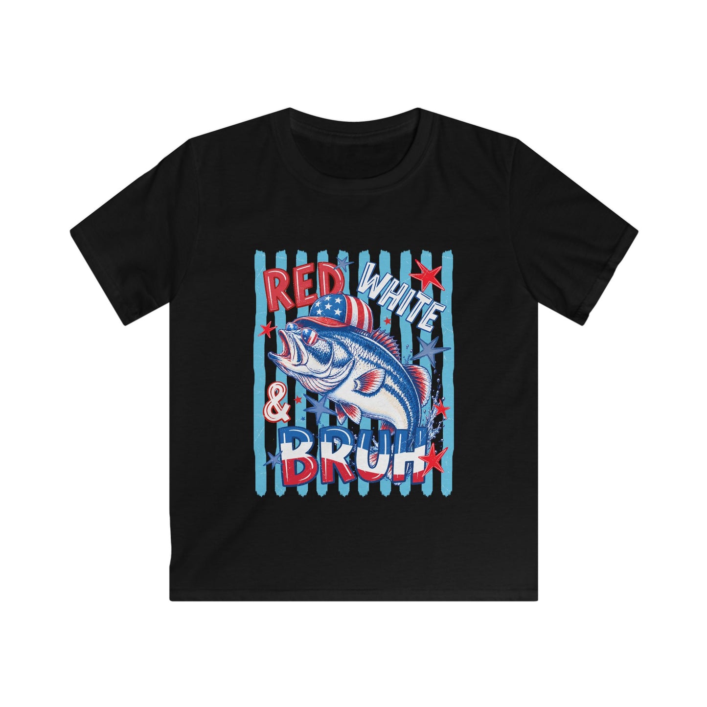 4th of July Boys Tee — 'Red, White and Bruh' Fish Design