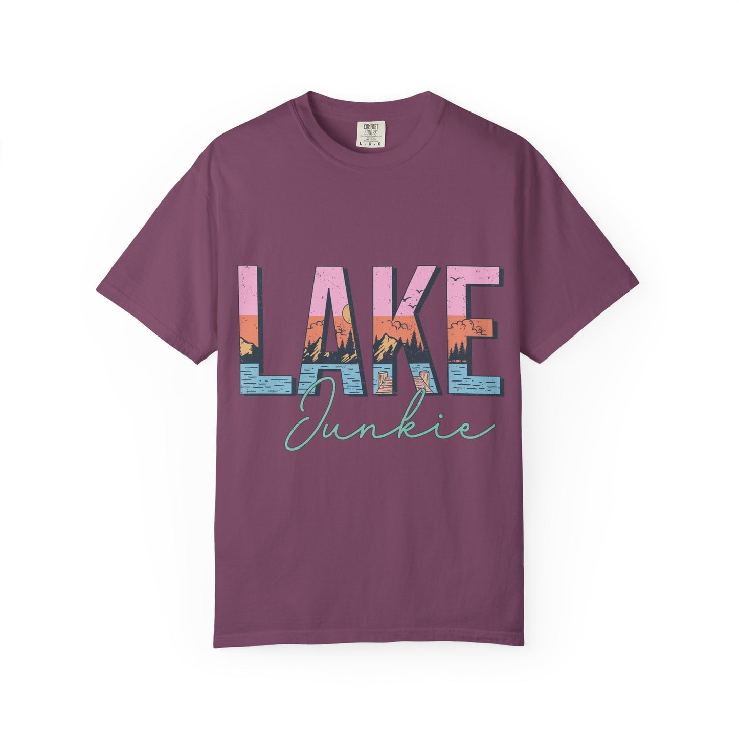 Lake Junkie T-Shirt — Vintage Lakeside Sunset Graphic Tee
