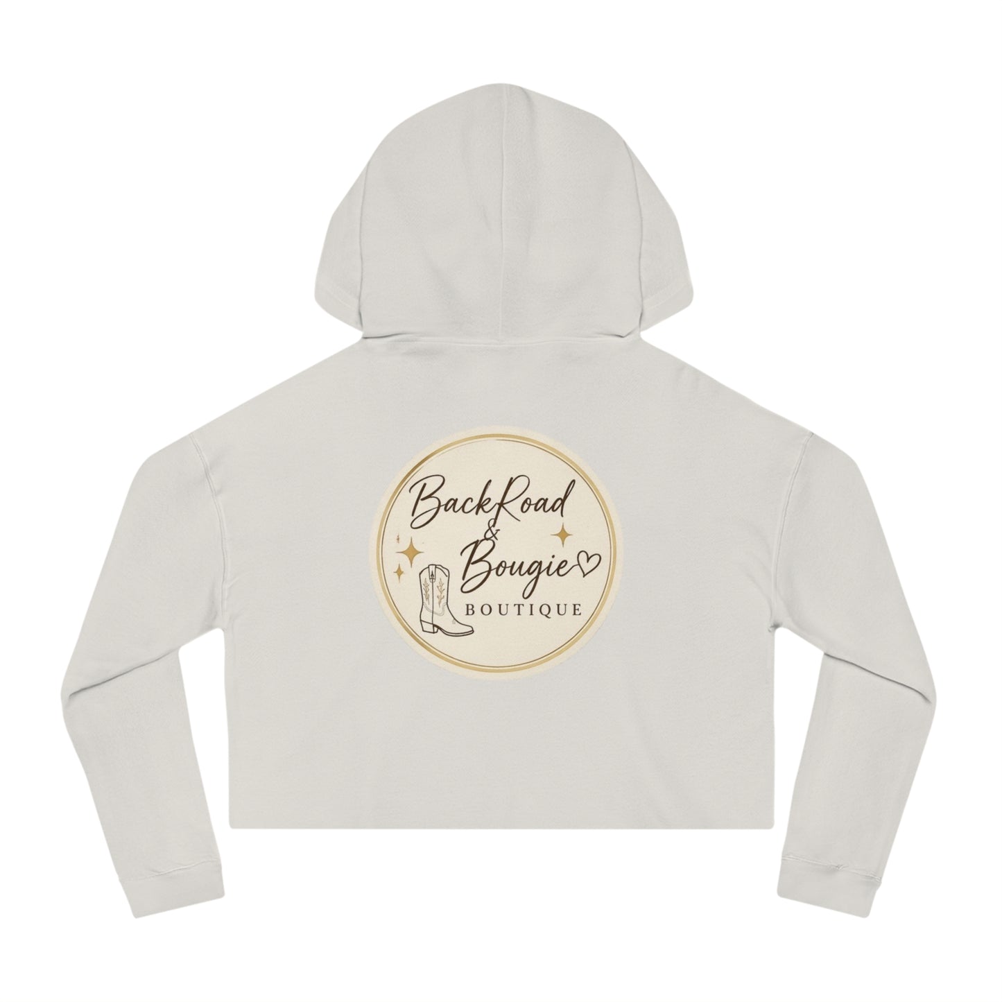 Back Road & Bougie Cropped Hoodie 🌾🤍  Cozy Country Style with a Bougie Twist