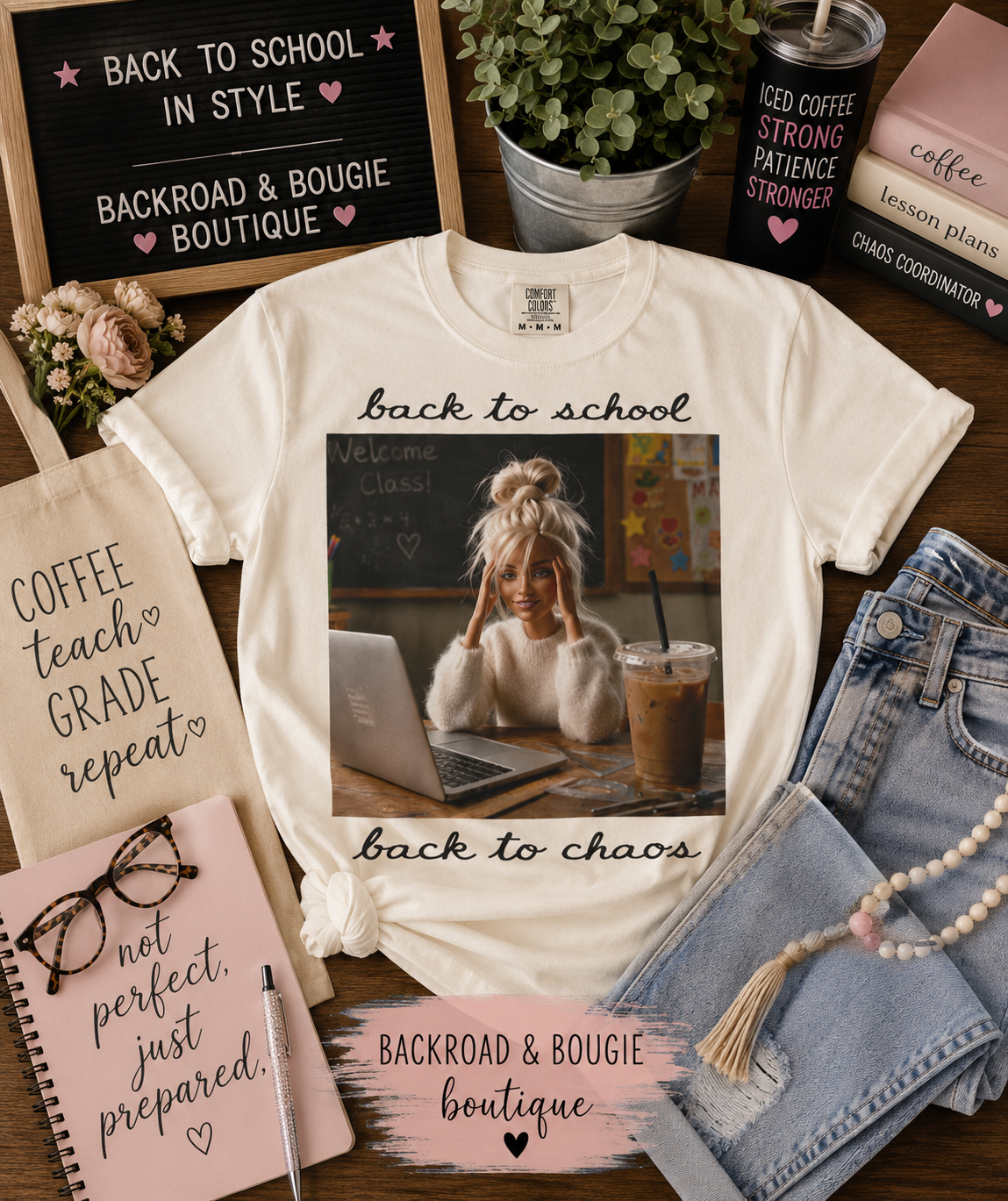 ☕📚 Back to School. Back to Chaos. Tee