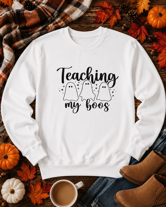 Teaching My Boos 👻🍎 Sweatshirt — Halloween Teacher Crewneck