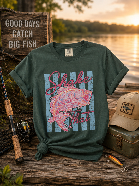 Shake That Fish T-Shirt — Playful Jumping Fish Graphic Tee