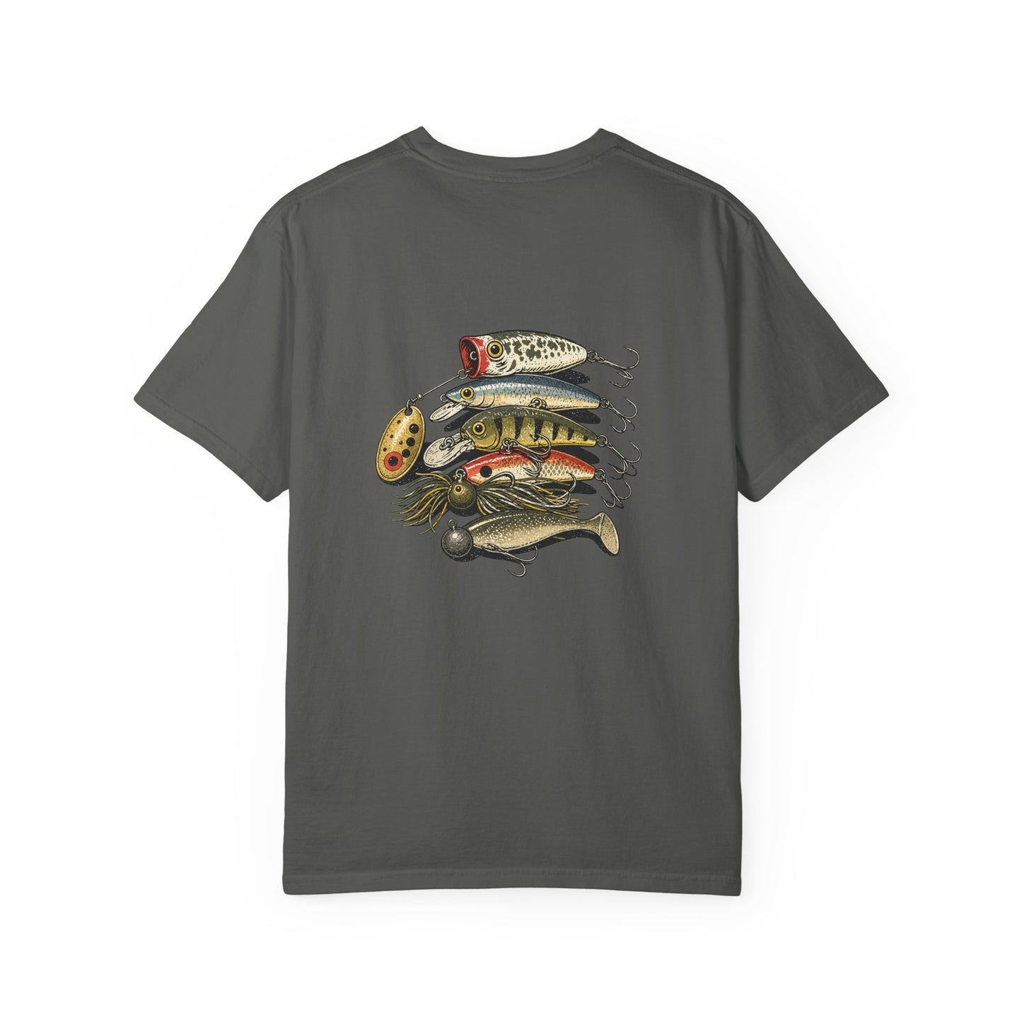 Fishing Lures T-Shirt — Vintage Stack of Baits Graphic Tee