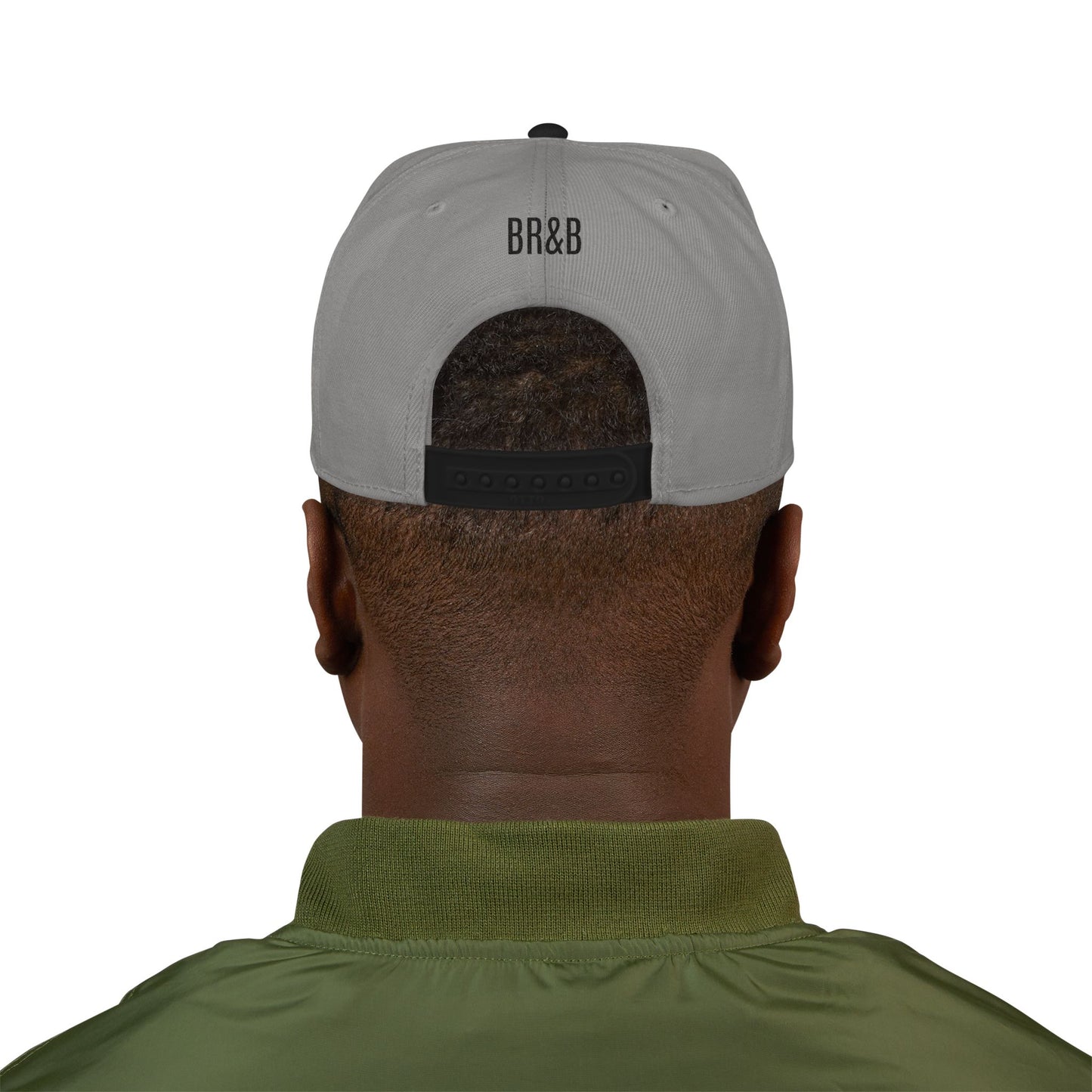 Embroidered Snapback Hat — 'Learned More When' Minimal Vertical Text