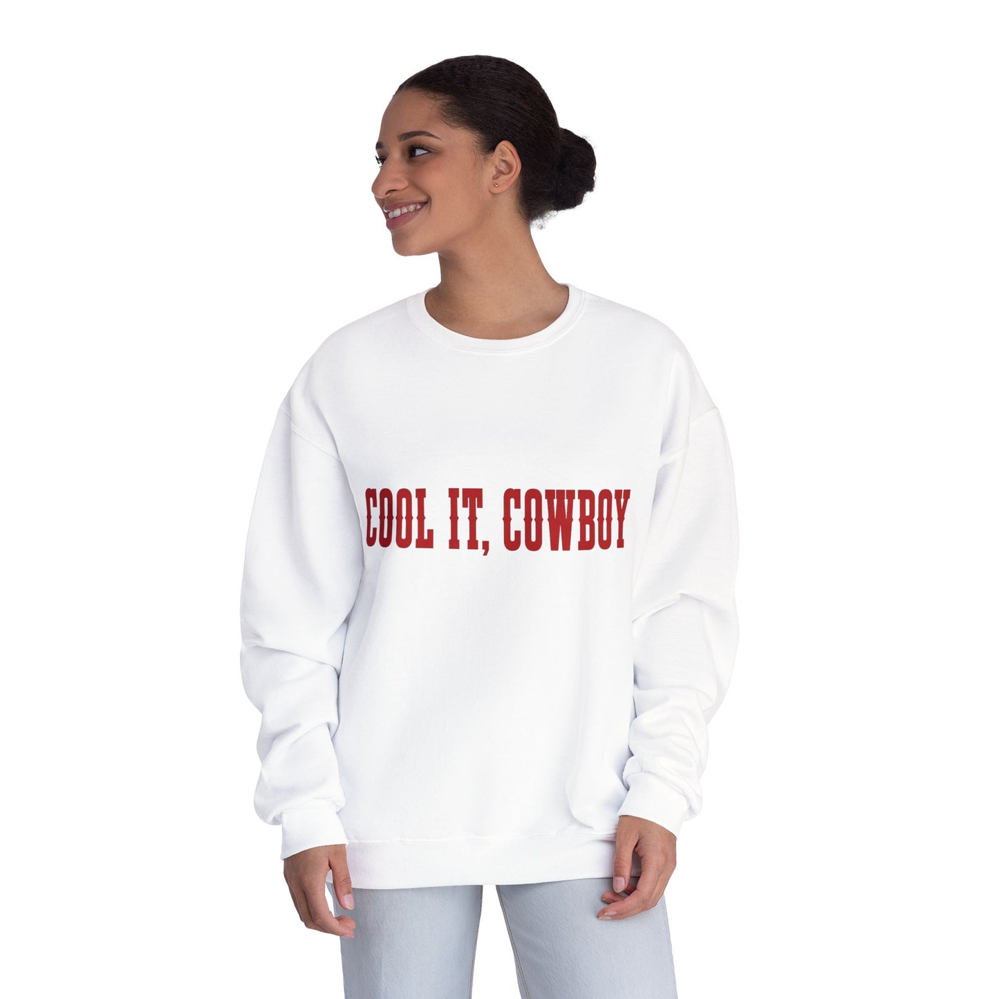 Cool It, Cowboy Crewneck Sweatshirt — Western Graphic Pullover