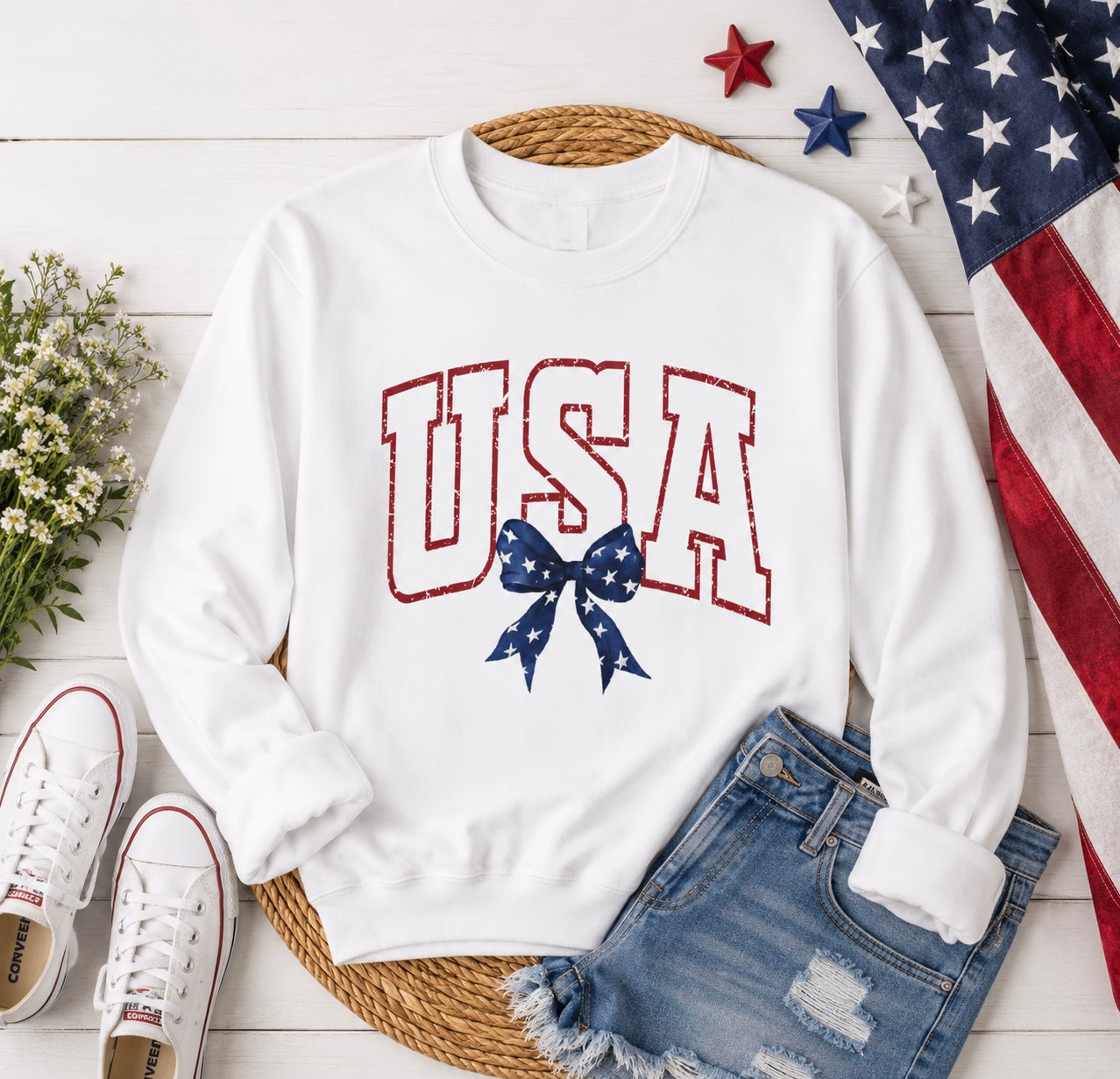 🇺🇸🎀 USA Bow Crewneck