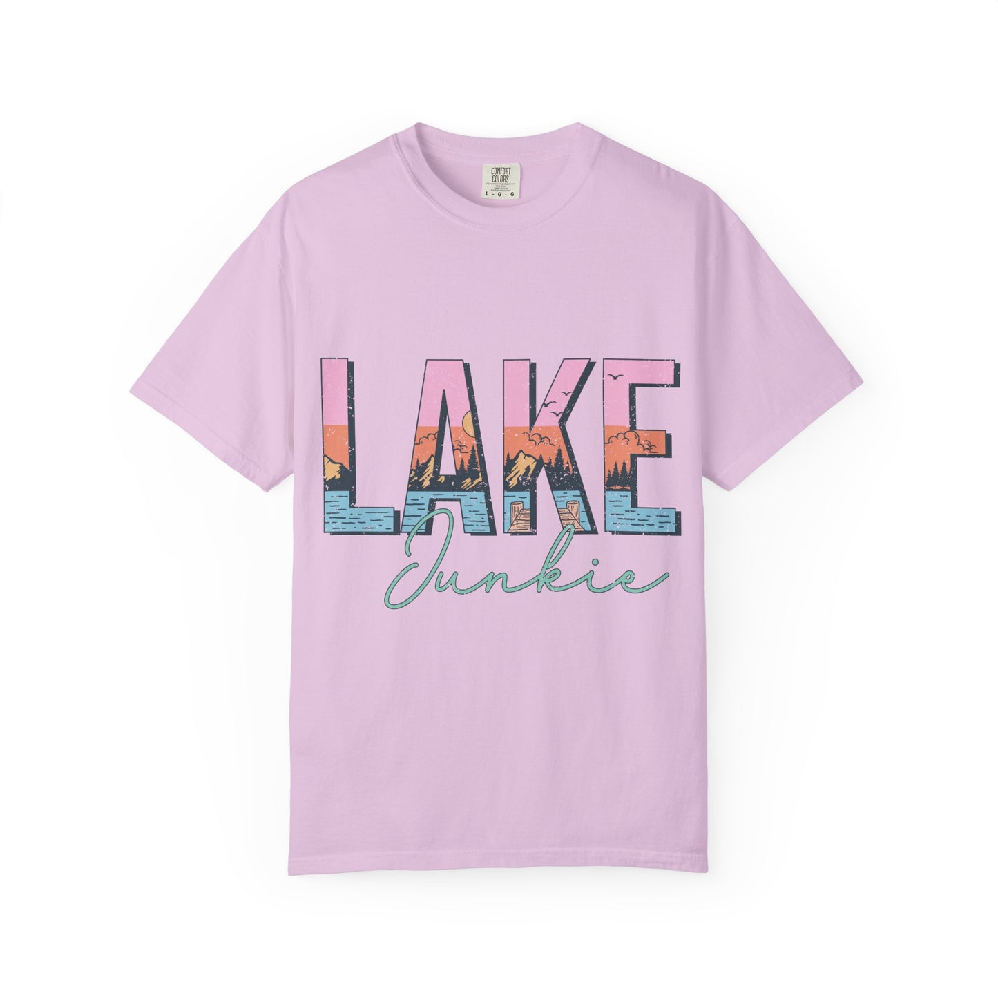 Lake Junkie T-Shirt — Vintage Lakeside Sunset Graphic Tee