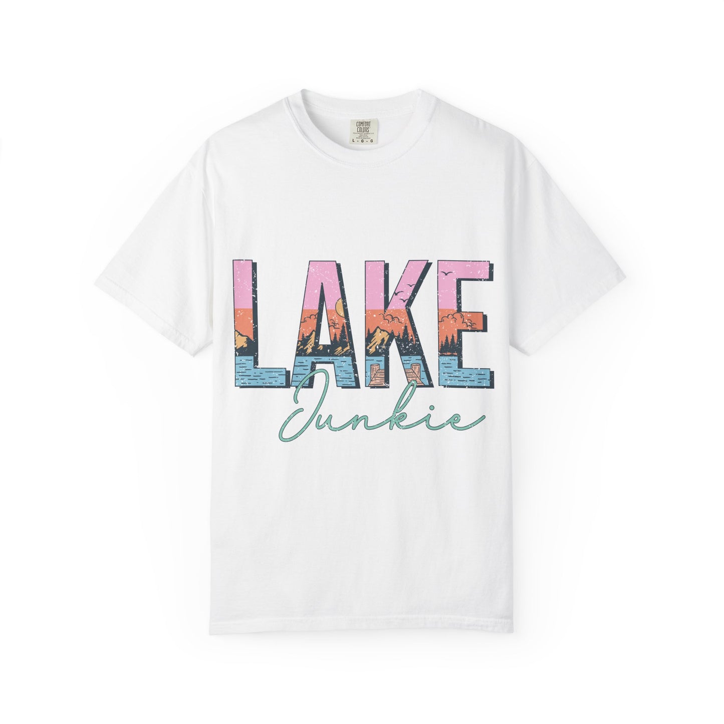 Lake Junkie T-Shirt — Vintage Lakeside Sunset Graphic Tee
