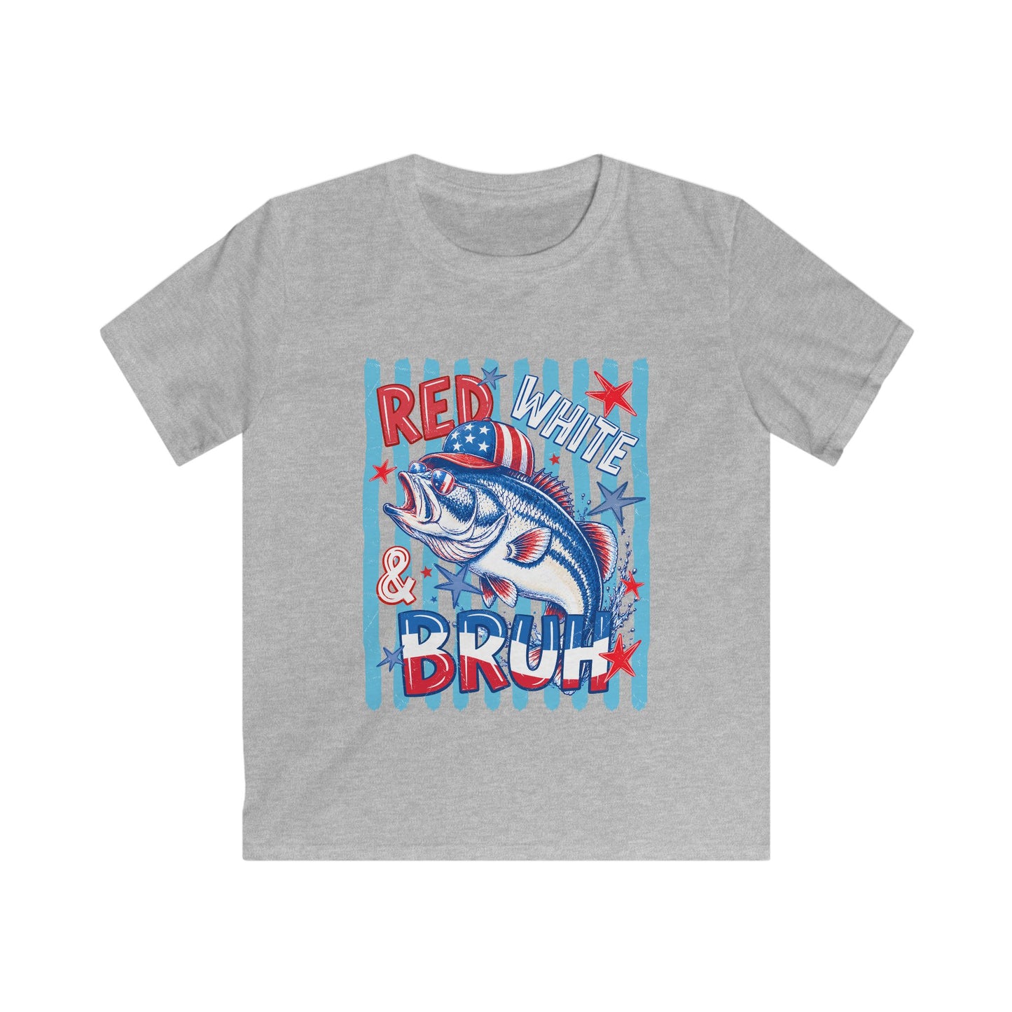 4th of July Boys Tee — 'Red, White and Bruh' Fish Design