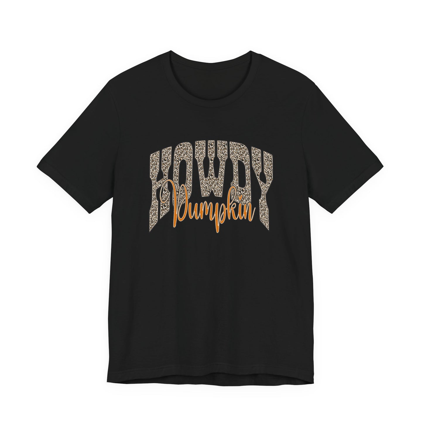 Howdy Pumpkin Leopard Print Tee — Fall Graphic T-Shirt