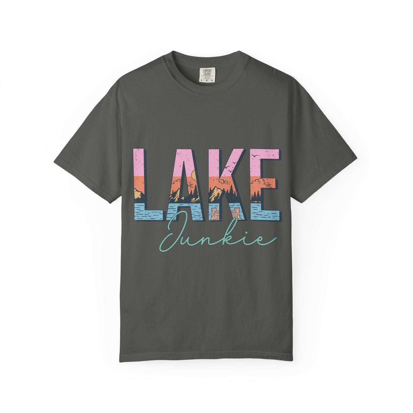 Lake Junkie T-Shirt — Vintage Lakeside Sunset Graphic Tee