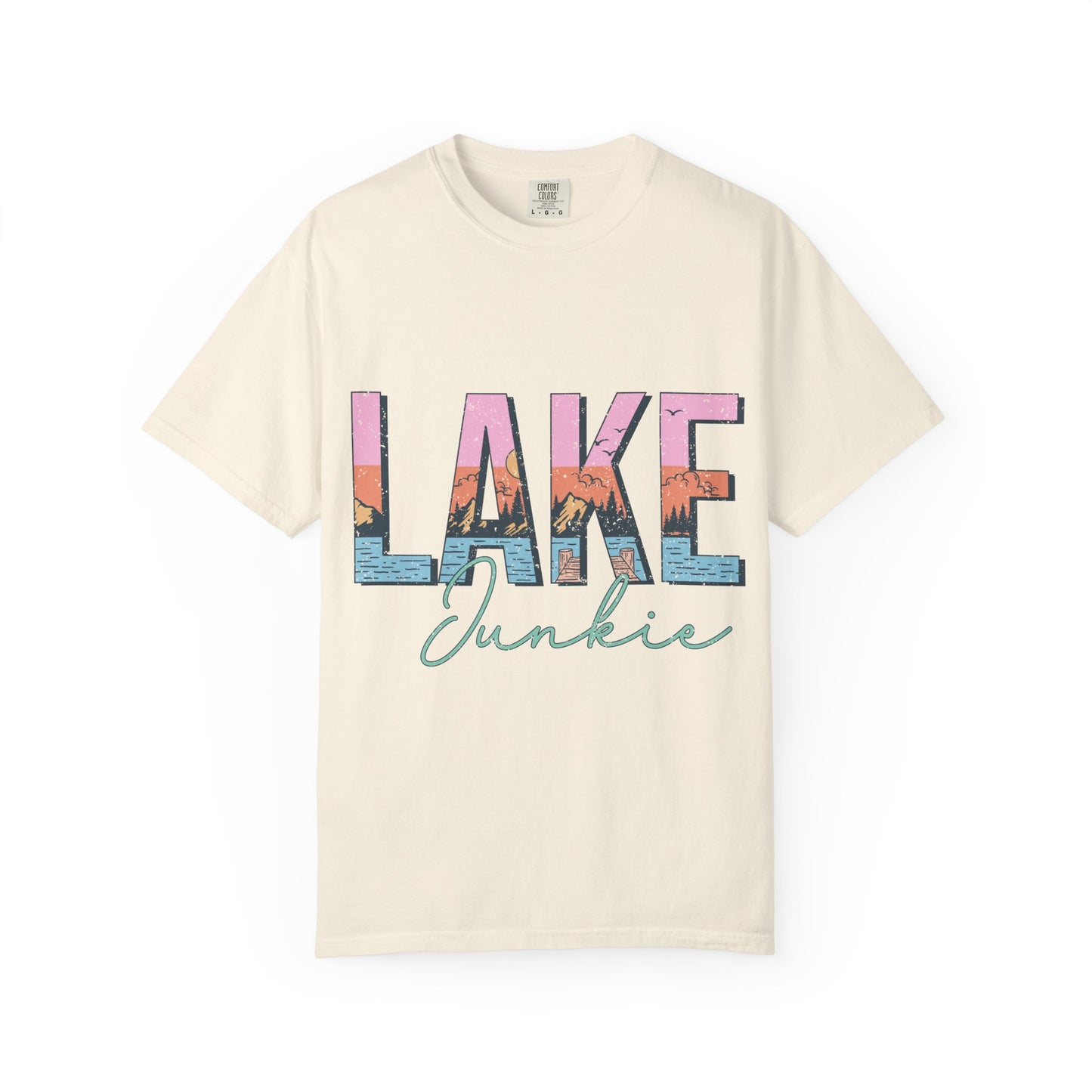 Lake Junkie T-Shirt — Vintage Lakeside Sunset Graphic Tee