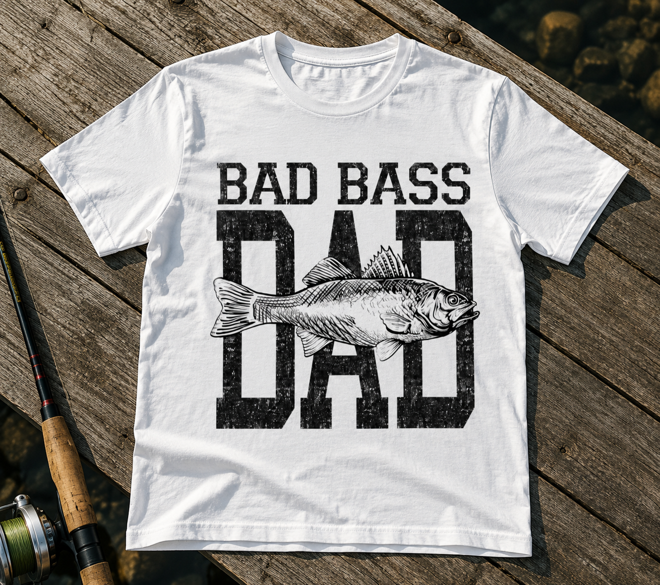 🎣🤎 Bad Bass Dad Tee