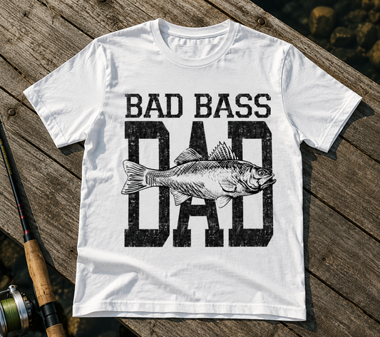 🎣🤎 Bad Bass Dad Tee