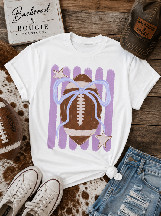 🏈🎀 Football Bow T-shirt