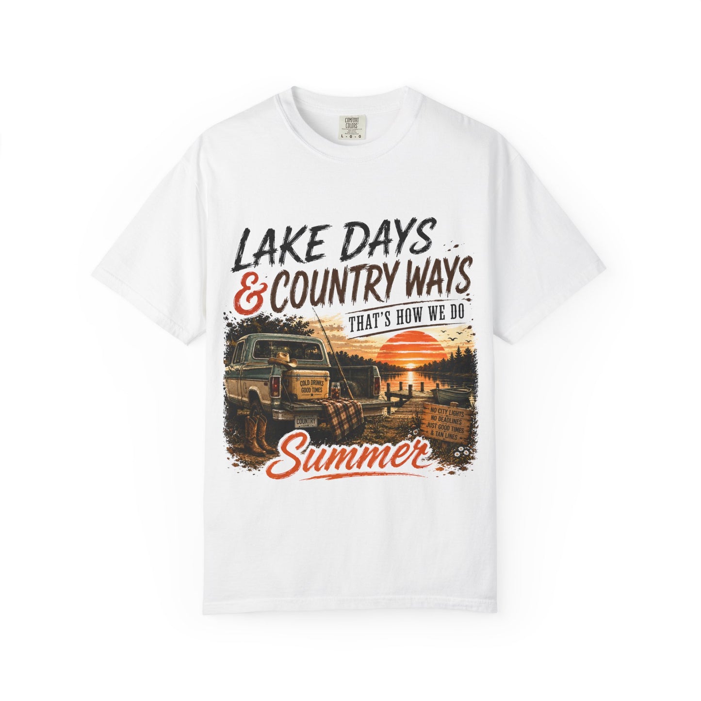 Lake Days & Country Ways T-Shirt — Vintage Summer Truck Graphic