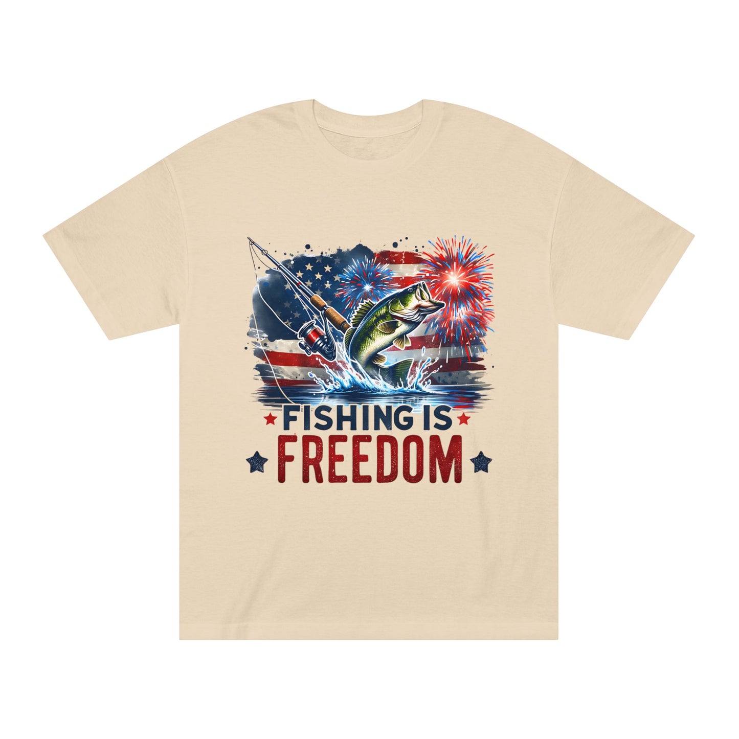 Men's Fishing Is Freedom 4th of July T-Shirt