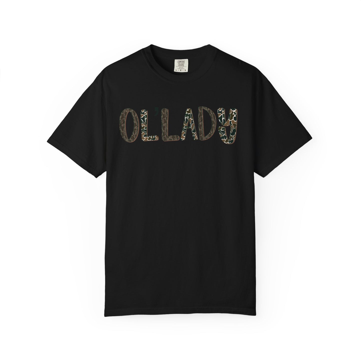 Ol' Lady T-Shirt — Vintage Camo Text Tee for Funny Gifts & Casual Wear