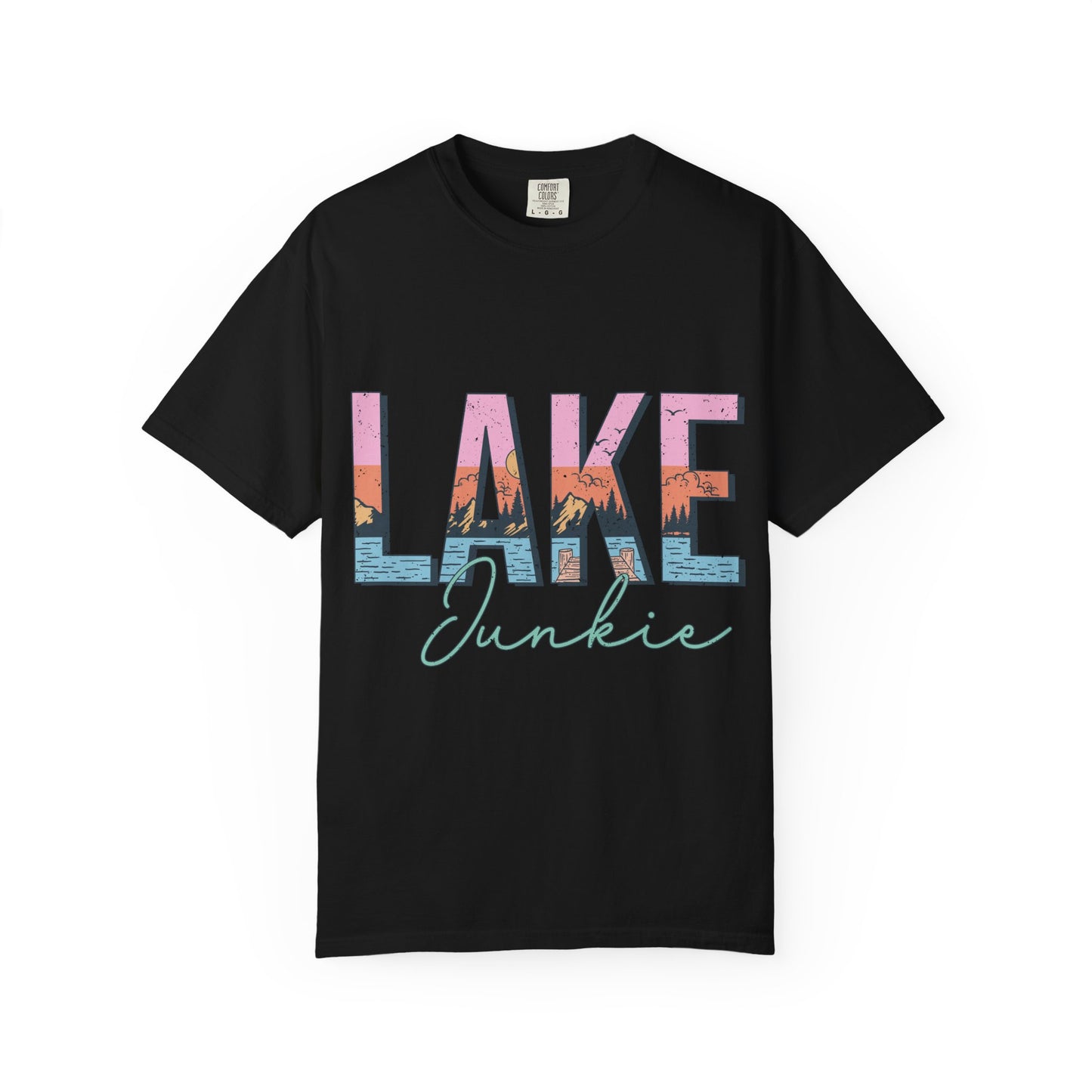 Lake Junkie T-Shirt — Vintage Lakeside Sunset Graphic Tee