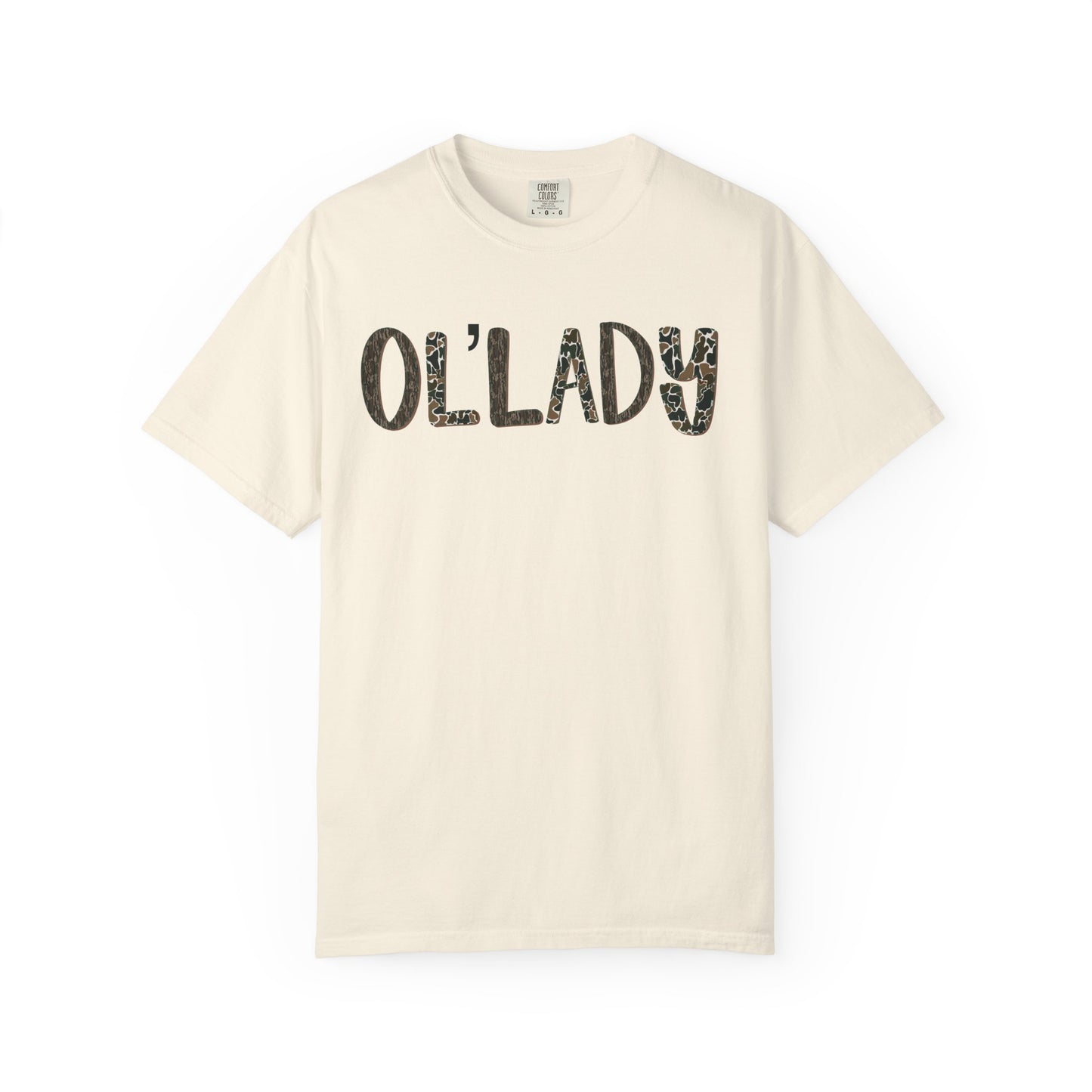 Ol' Lady T-Shirt — Vintage Camo Text Tee for Funny Gifts & Casual Wear