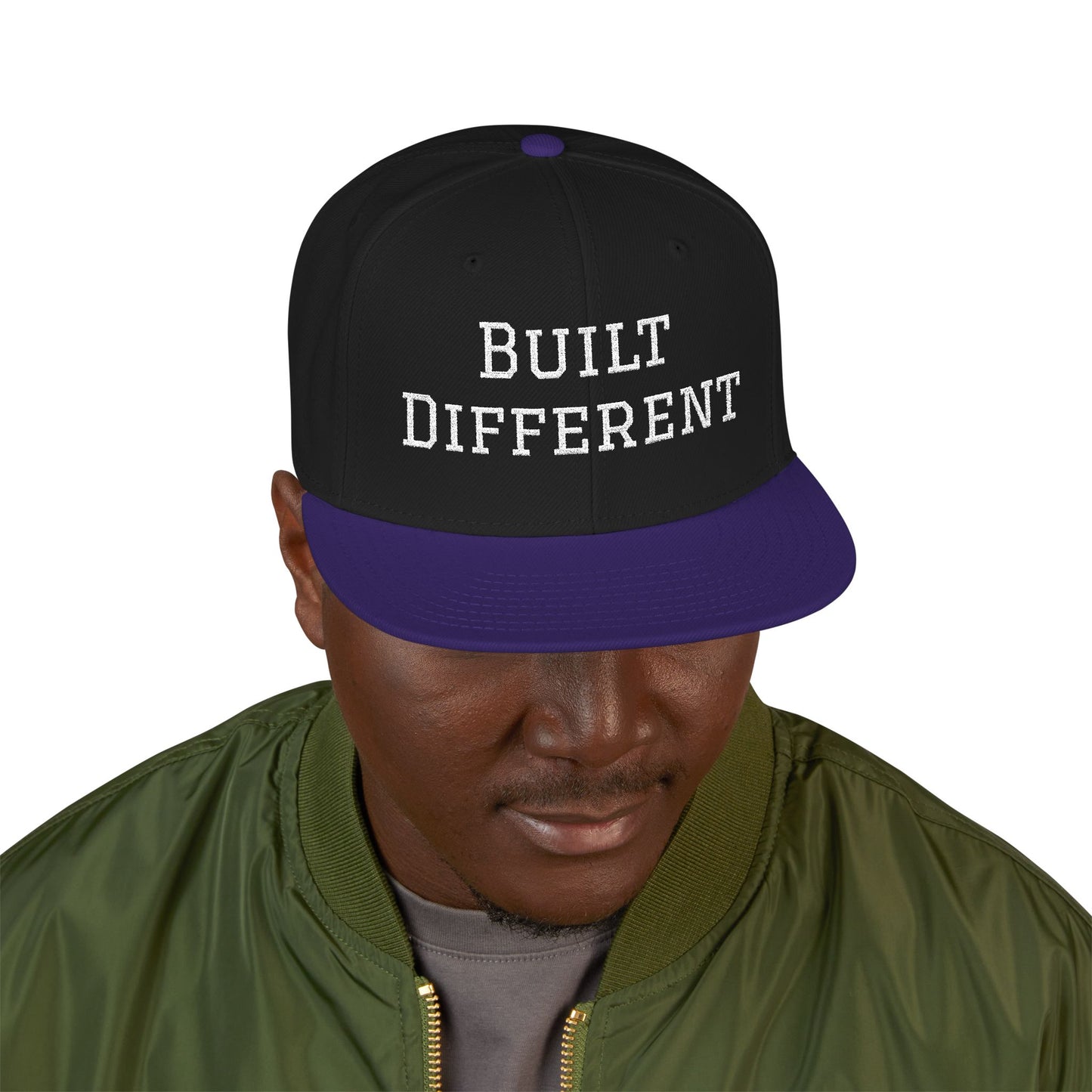 Built Different Embroidered Snapback Hat — Adjustable Streetwear Cap