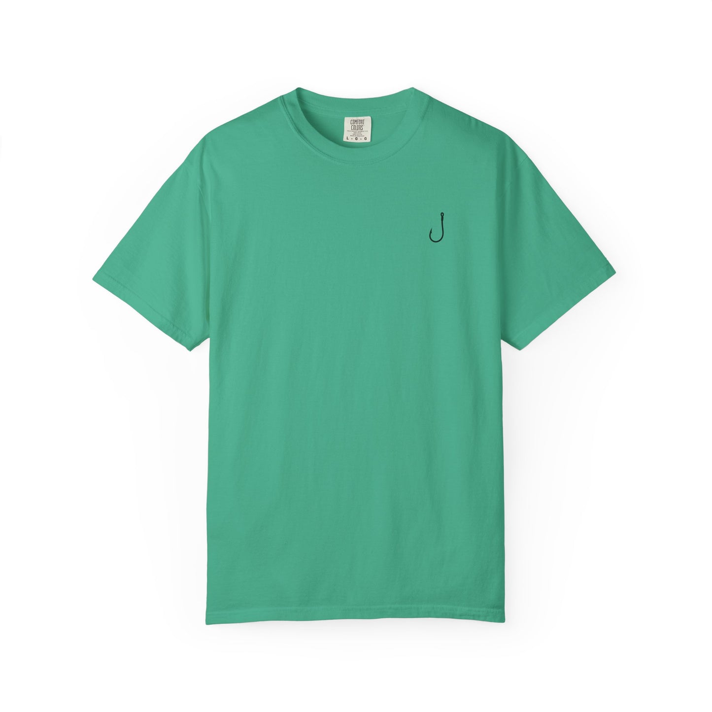 Trout Fishing Graphic T‑Shirt — Vintage Fly Rod & Hook Design