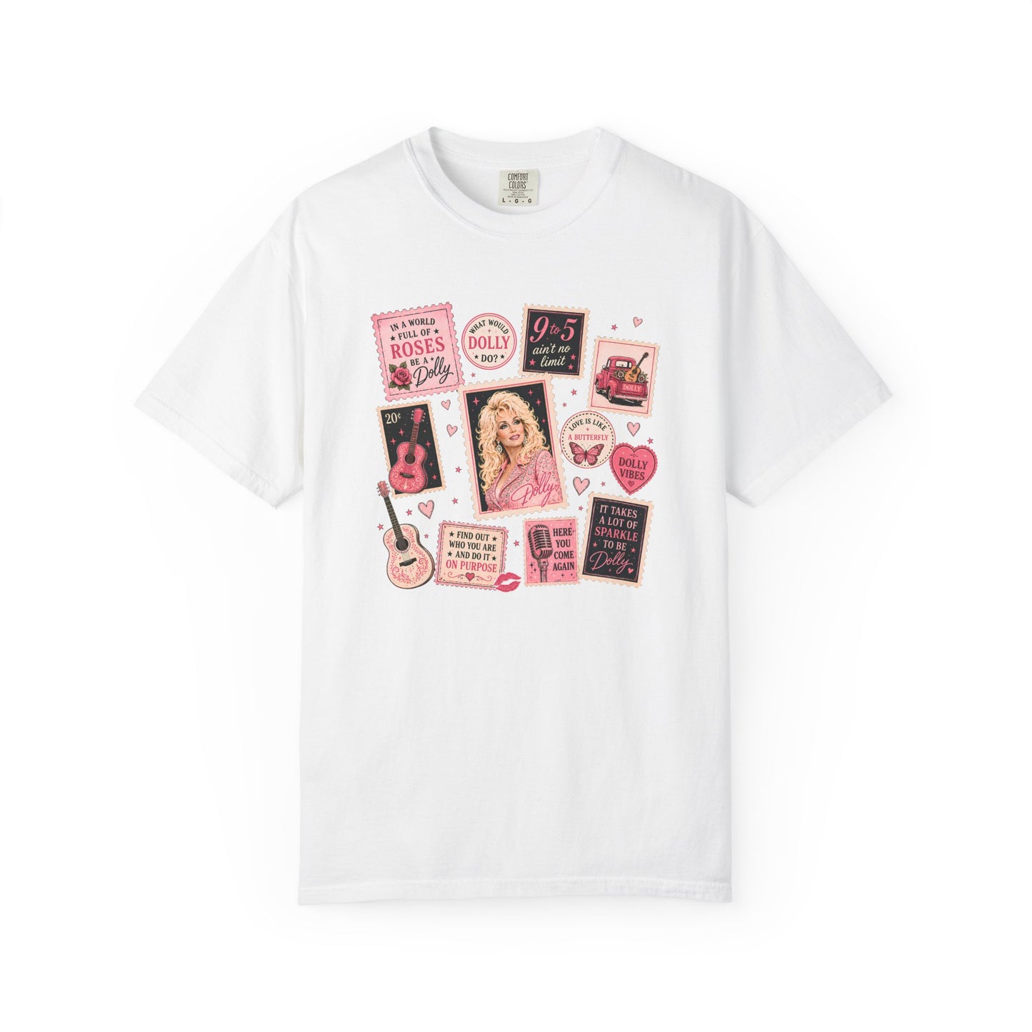 Dolly Parton Pink Collage T-Shirt — Vintage Country Music Graphic Tee
