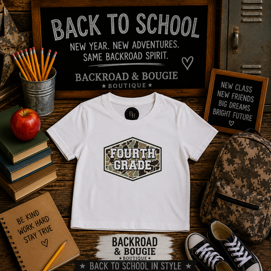 📚🌾 Fourth Grade - Camo Tee
