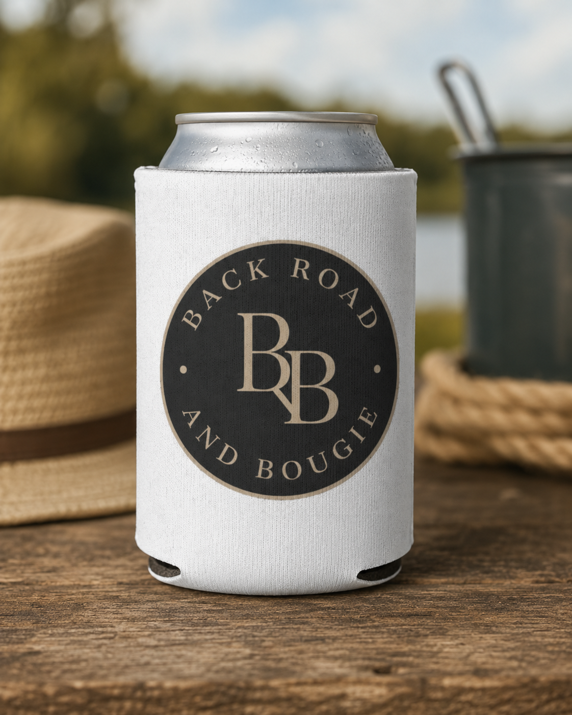 Back Road & Bougie Logo Can Cooler
