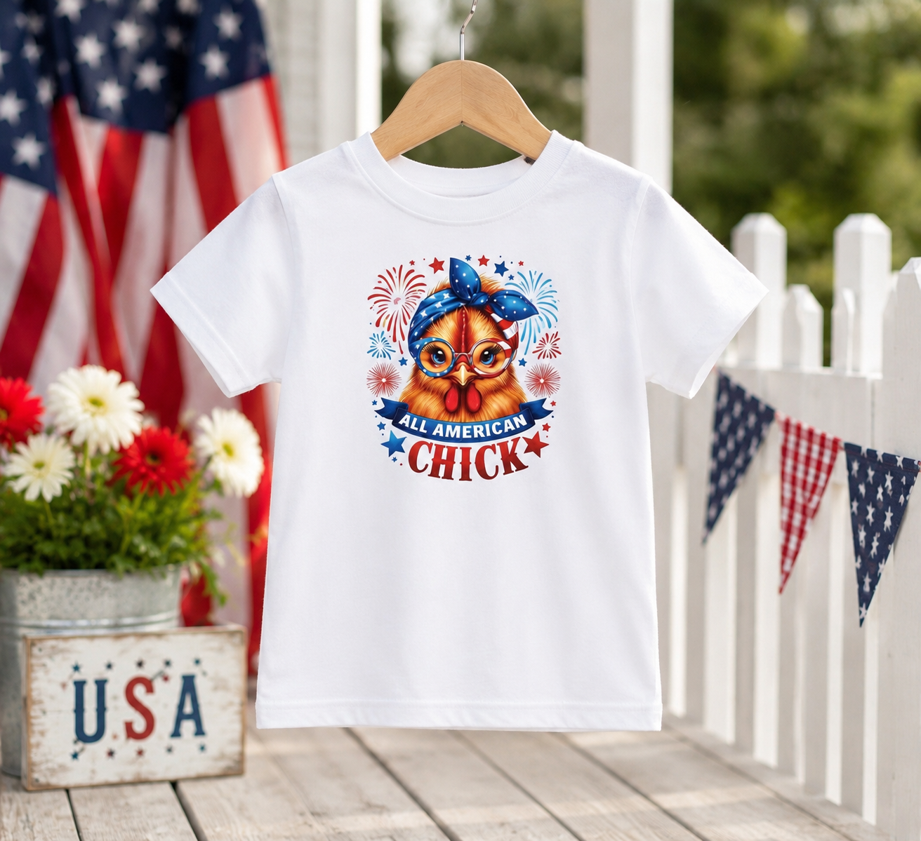 All America Chick Toddler Tee — Backroad & Bougie Little Girls' Shirt